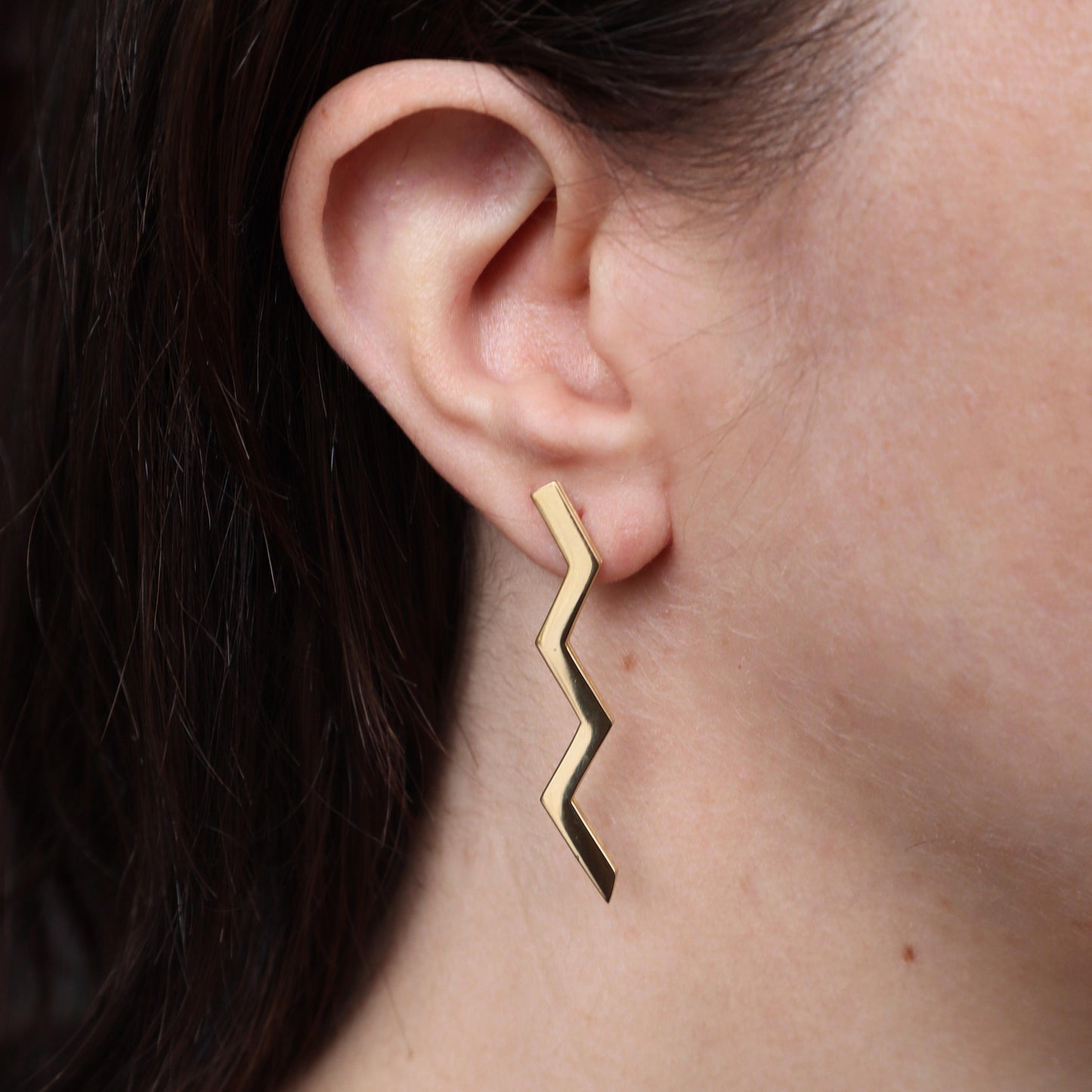 Vintage Tiffany & Co. Paloma Picasso 18k Yellow Gold Zig Zag Earrings