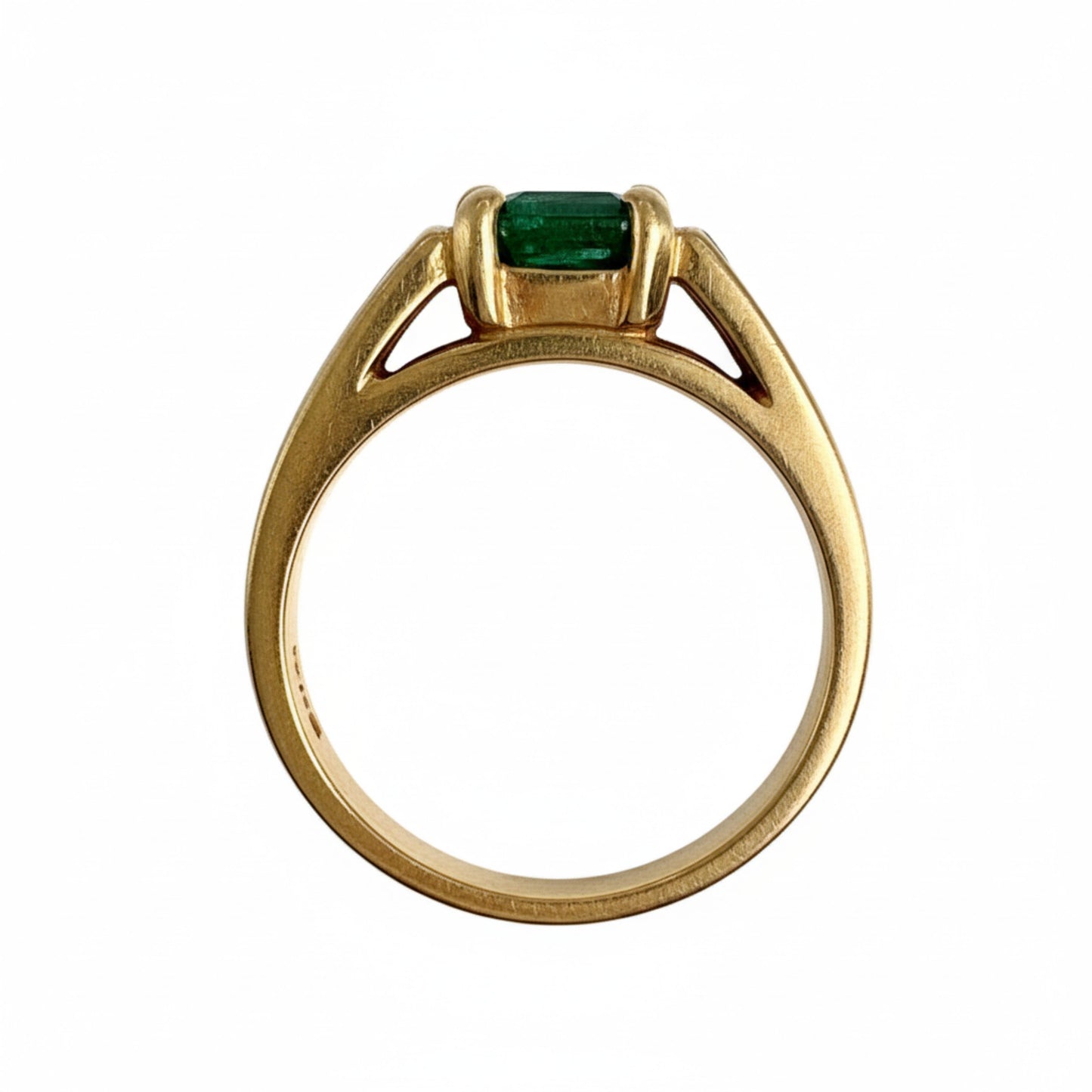 Vintage Emerald Diamond 14k Yellow Gold Ring