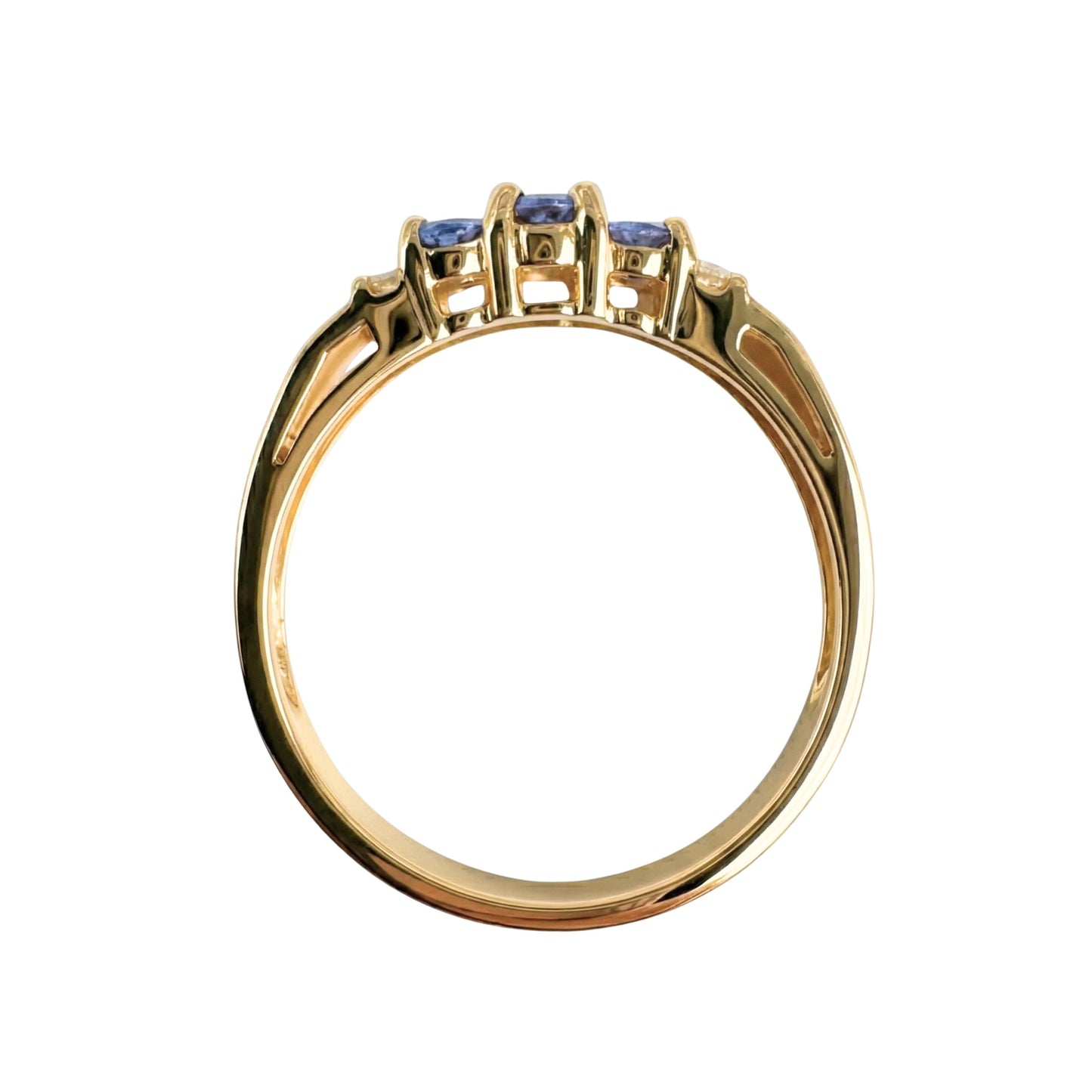 Vintage Tanzanite Diamond 14k Yellow Gold Ring