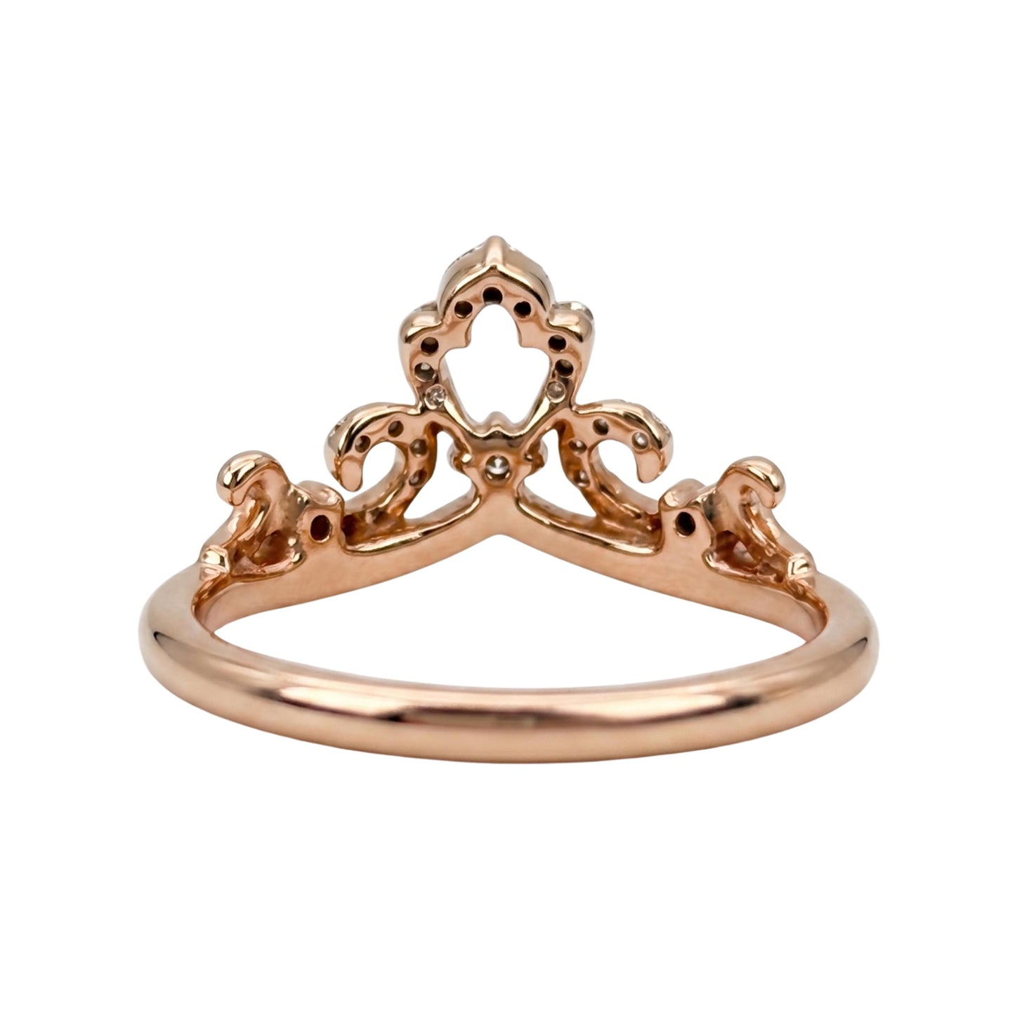 Contemporary Diamond 14k Rose Gold Tiara Ring