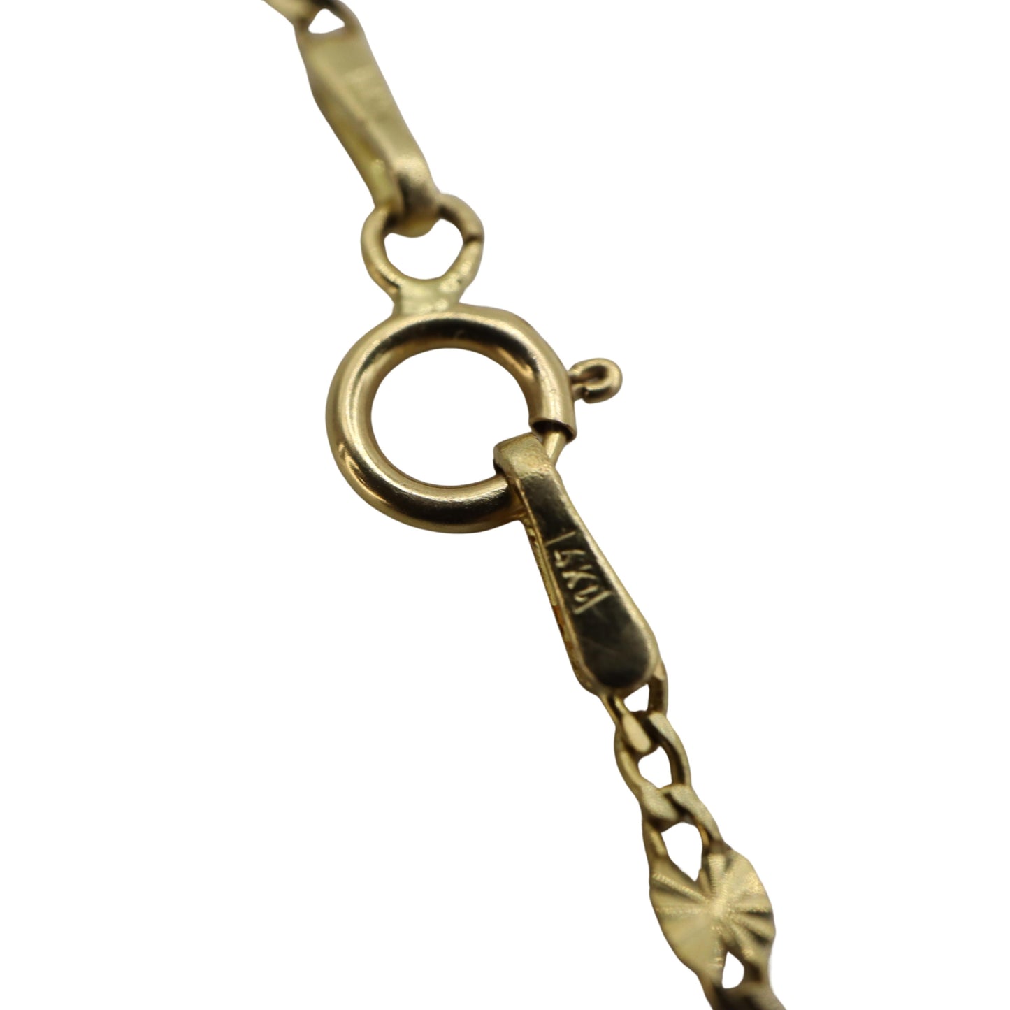 Contemporary 14k Yellow Gold Starburst Mini Curb Chain
