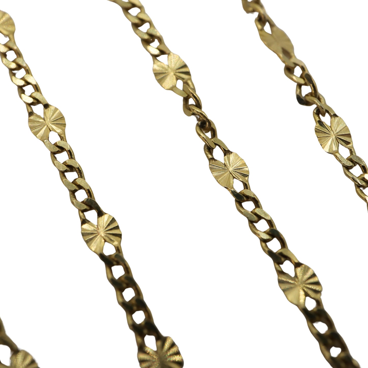 Contemporary 14k Yellow Gold Starburst Mini Curb Chain
