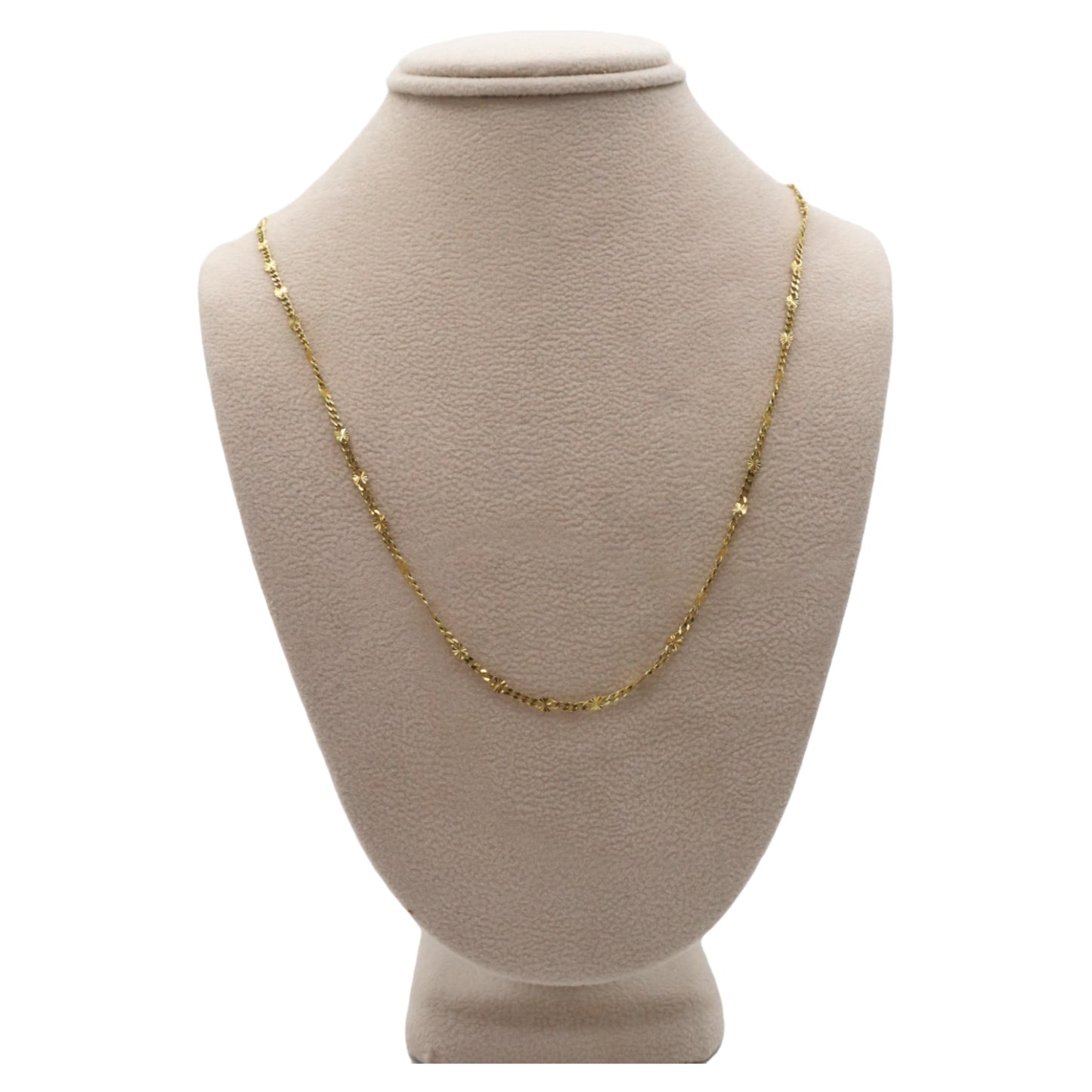 Contemporary 14k Yellow Gold Starburst Mini Curb Chain