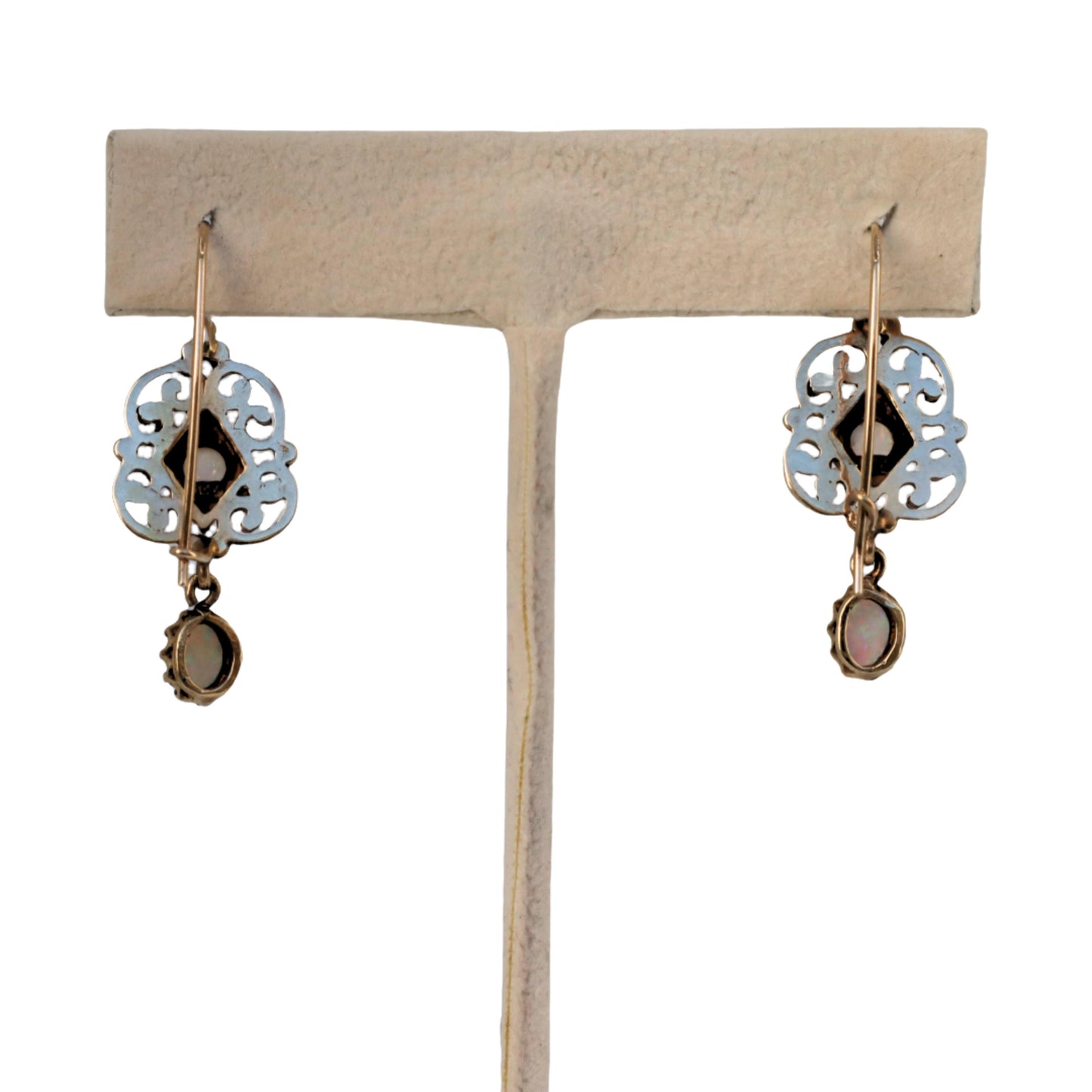 Vintage Opal 14k Yellow Gold Dangle Earrings