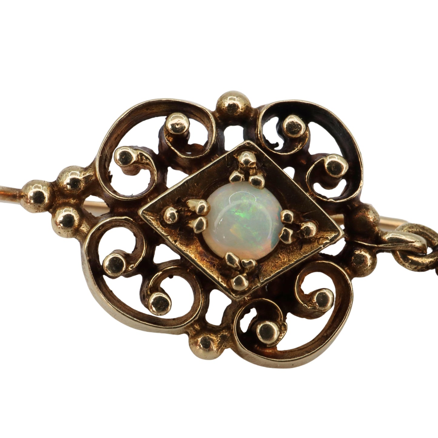 Vintage Opal 14k Yellow Gold Dangle Earrings