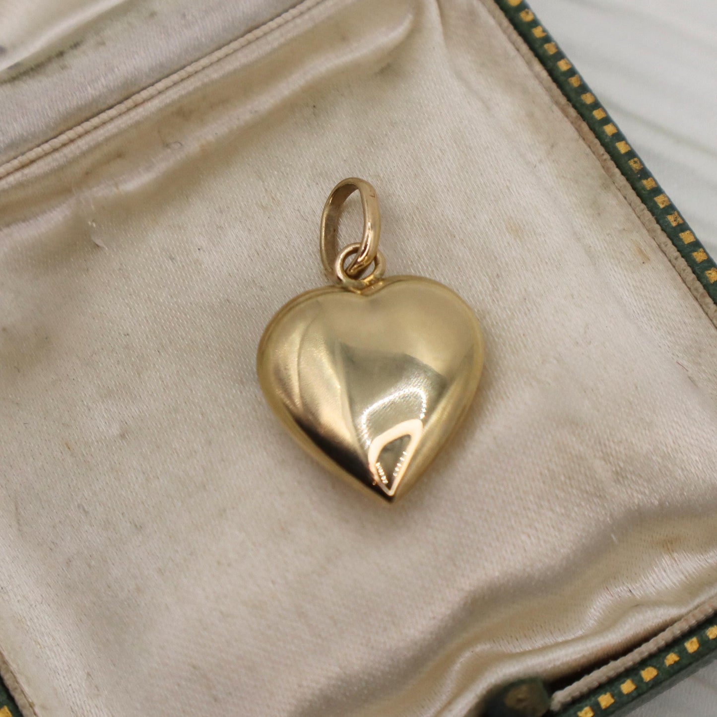 Vintage Italian 14k Yellow Gold Puffy Heart Charm