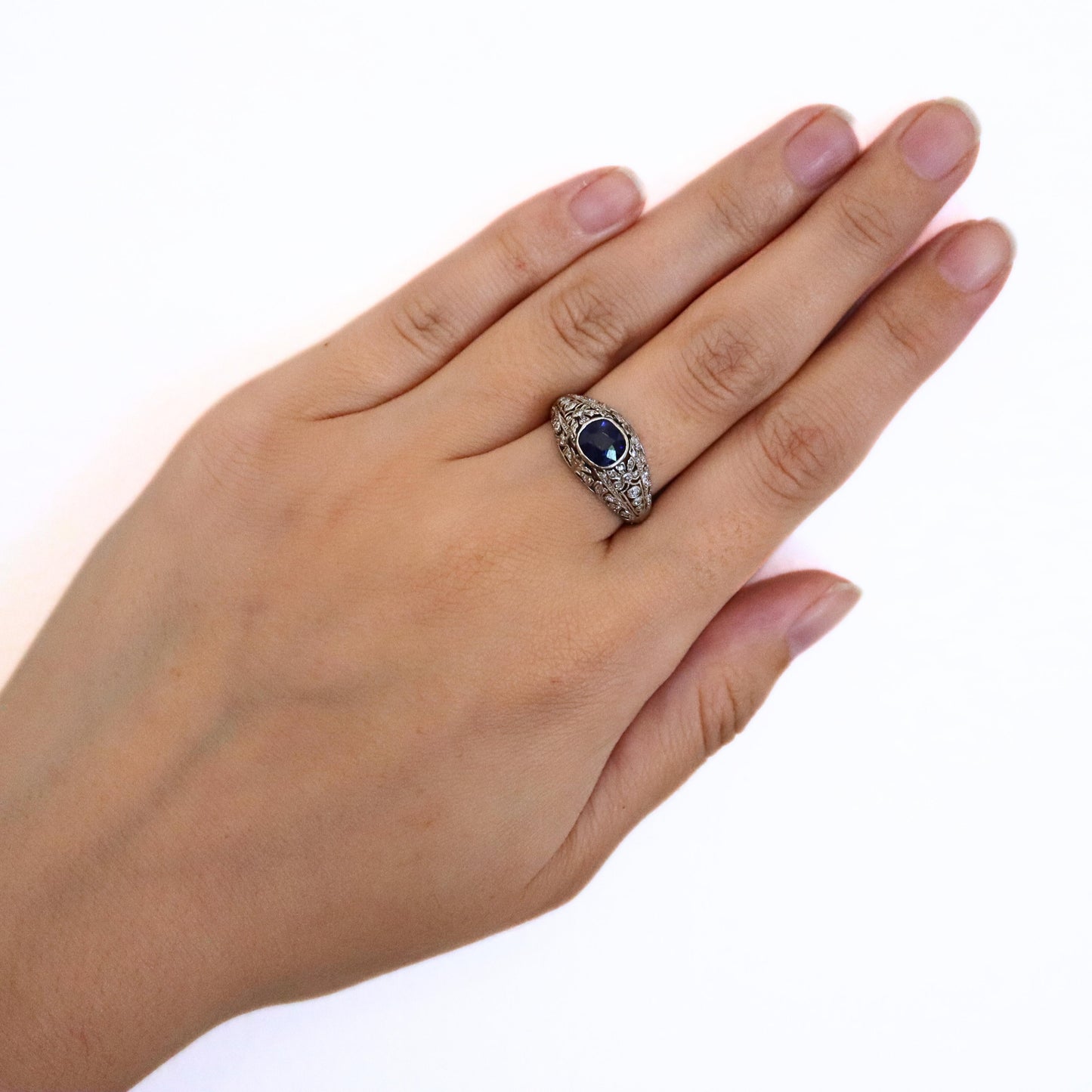 Edwardian Sapphire Platinum Ring