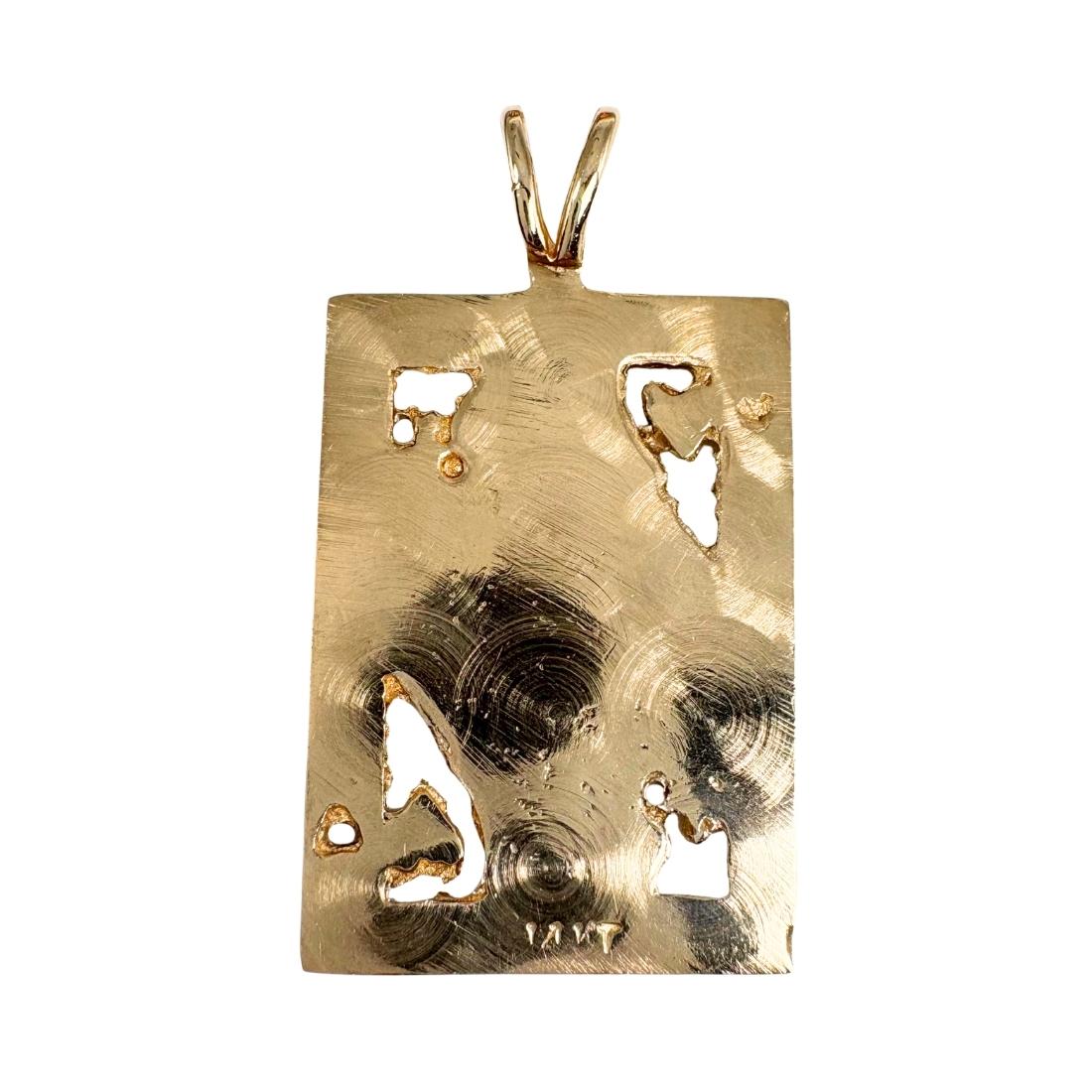 Mid Century 14k Yellow Gold Queen of Hearts Charm