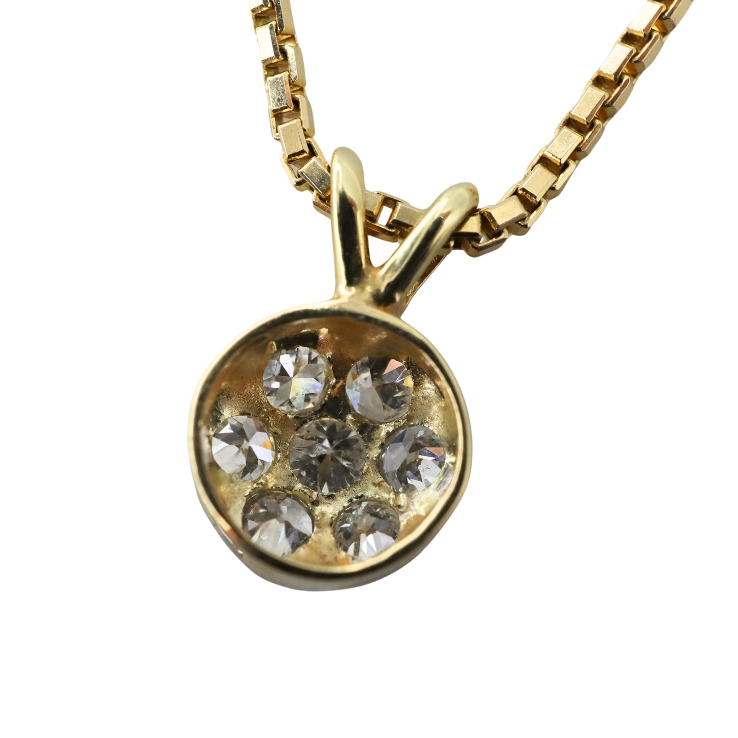 Vintage Diamond 14k Yellow Gold Necklace