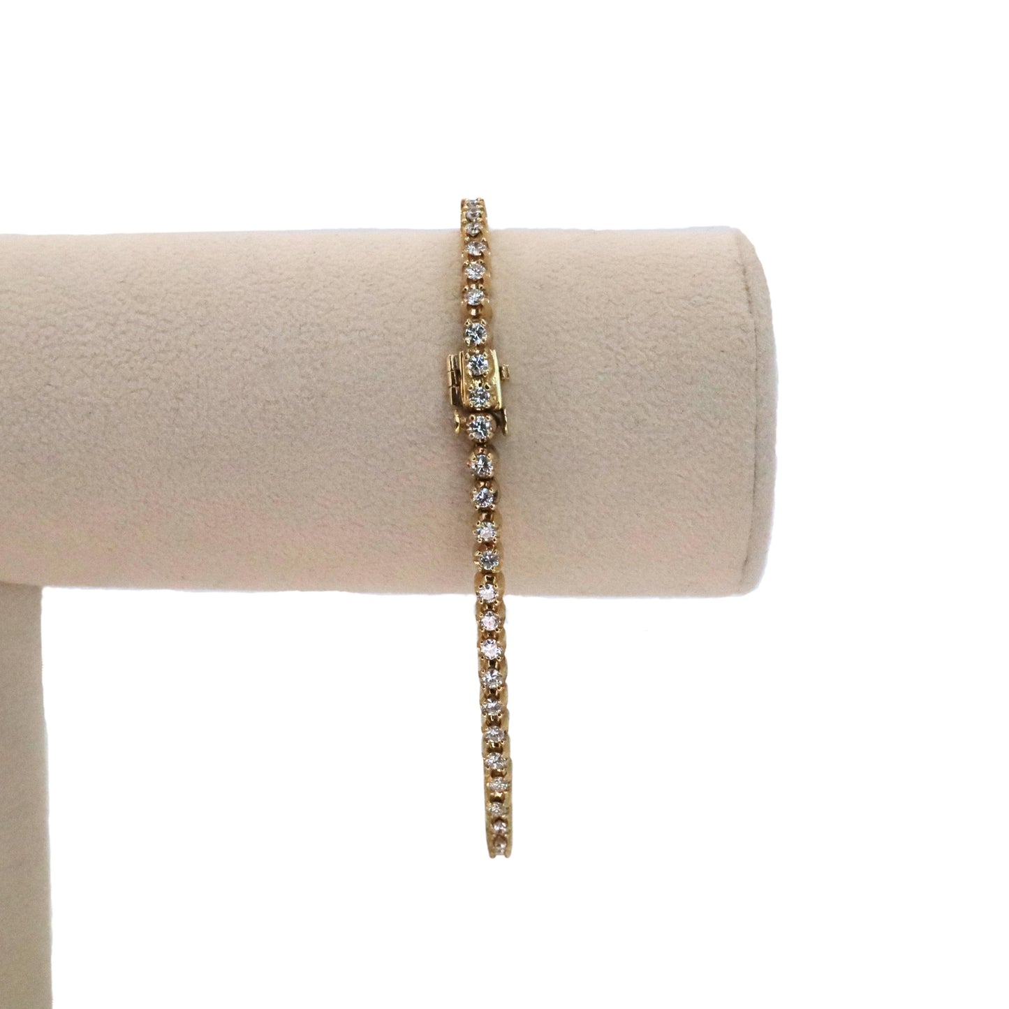 Vintage 2.40 Carat Diamond 14k Yellow Gold Tennis Bracelet