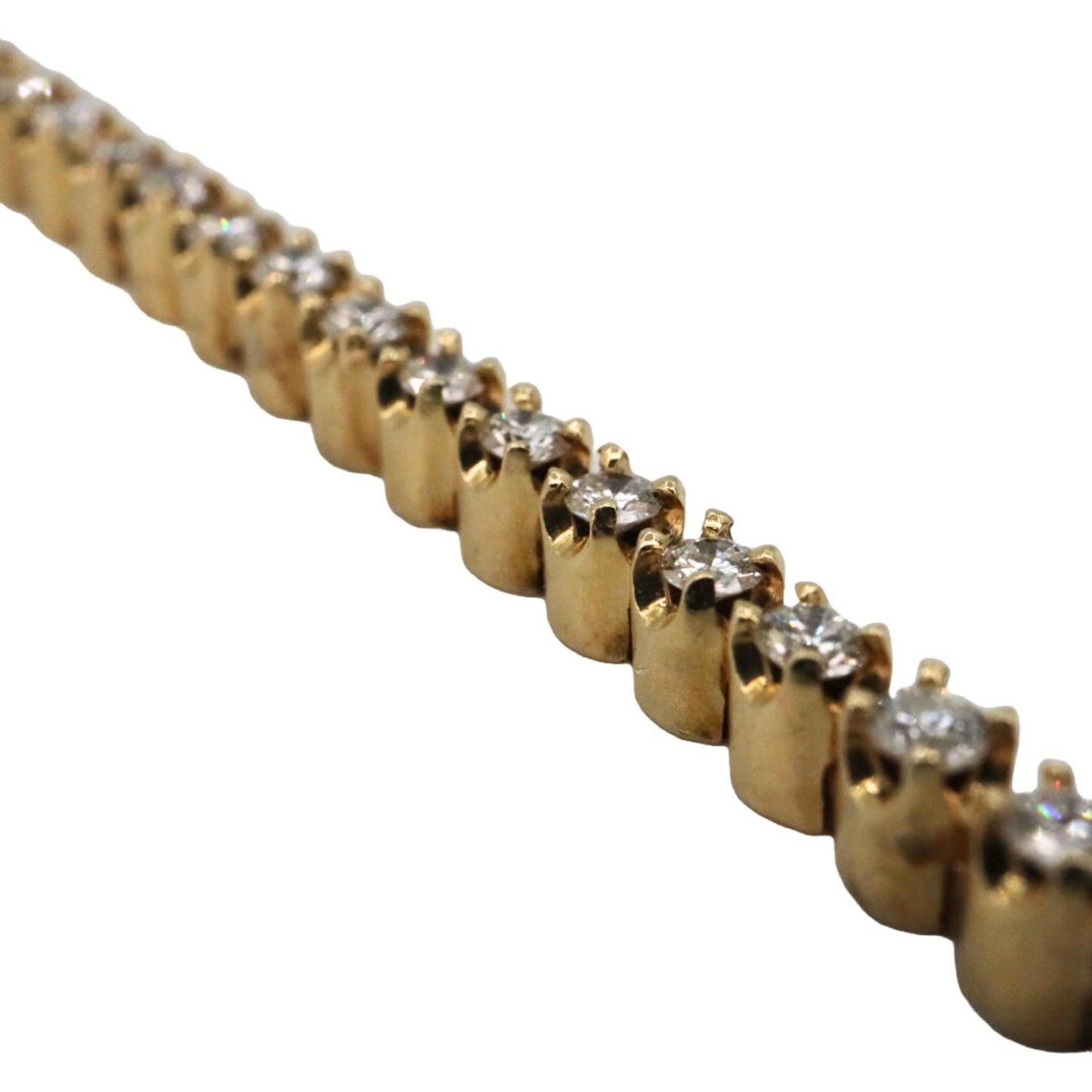 Vintage 2.40 Carat Diamond 14k Yellow Gold Tennis Bracelet