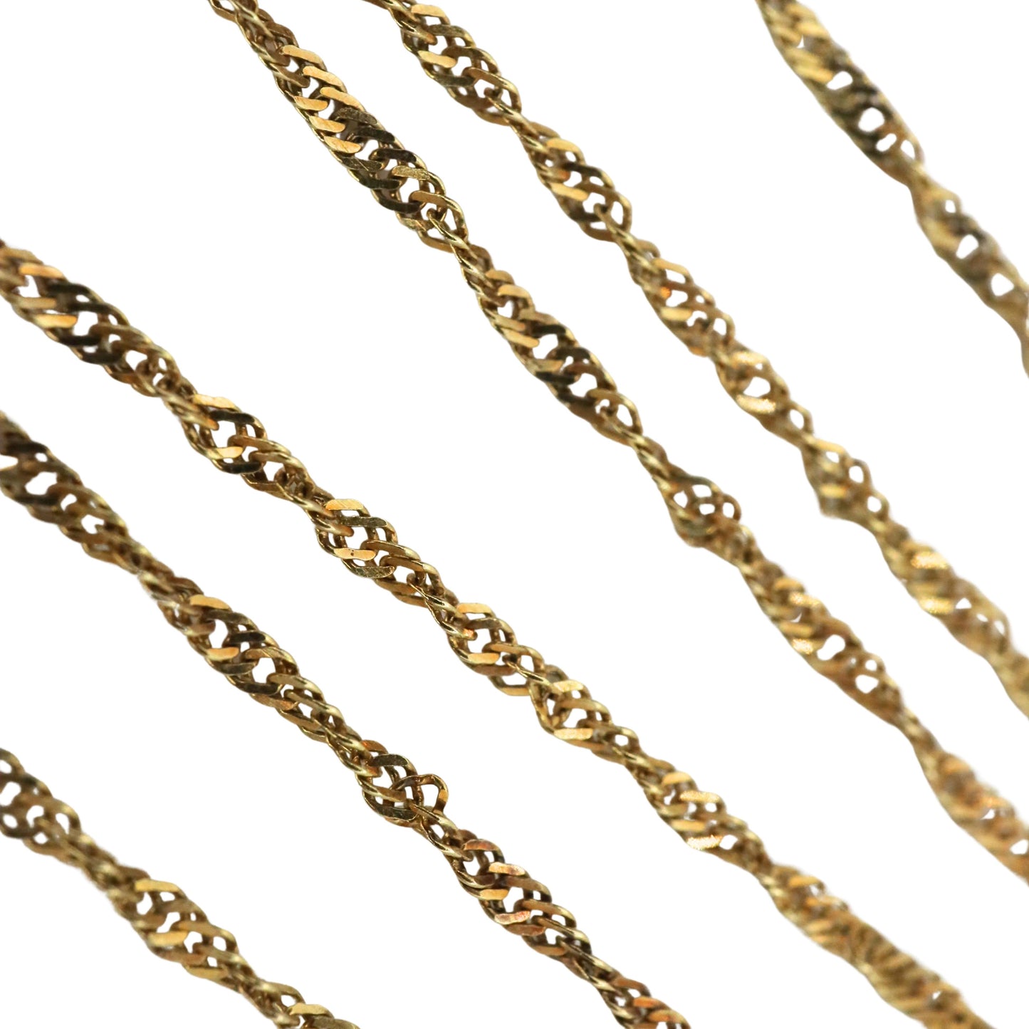 Vintage 14k Yellow Gold Twisted Cuban Link Chain Necklace