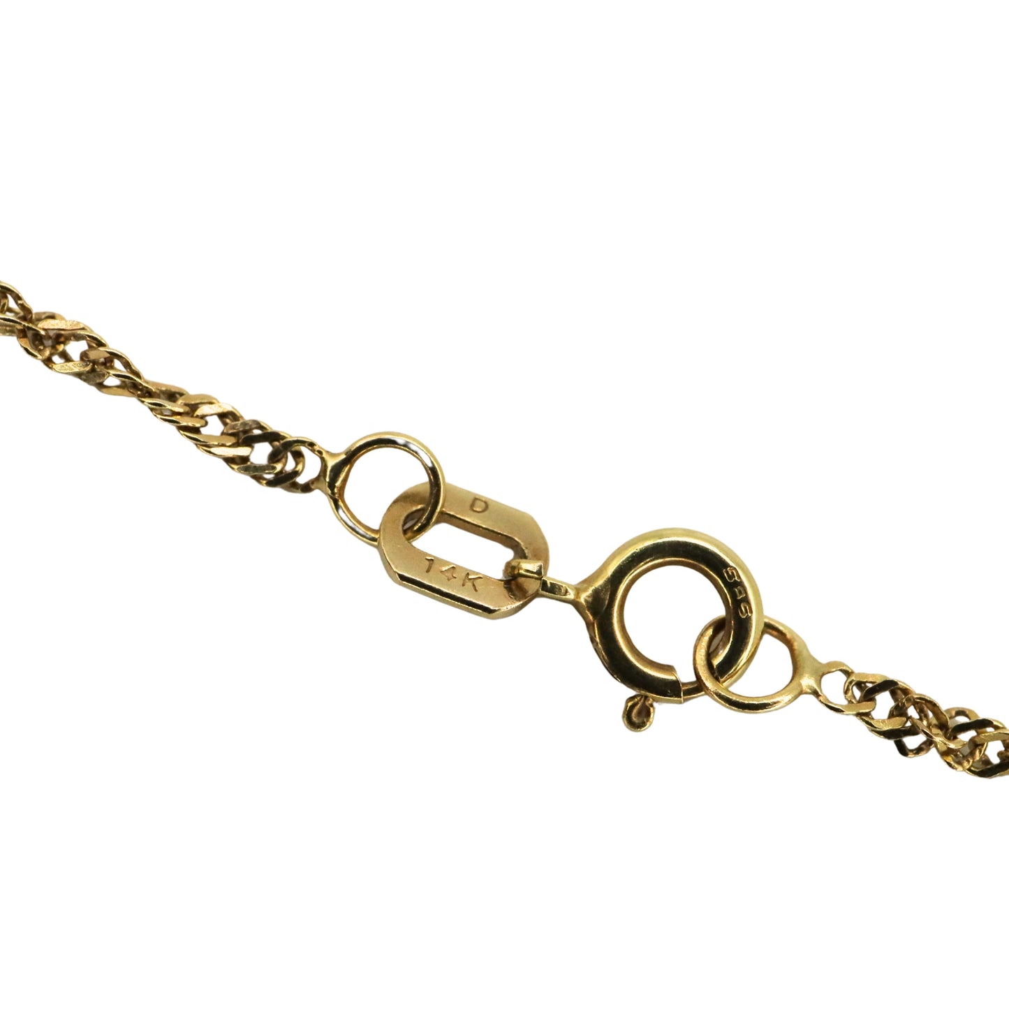 Vintage 14k Yellow Gold Twisted Cuban Link Chain Necklace