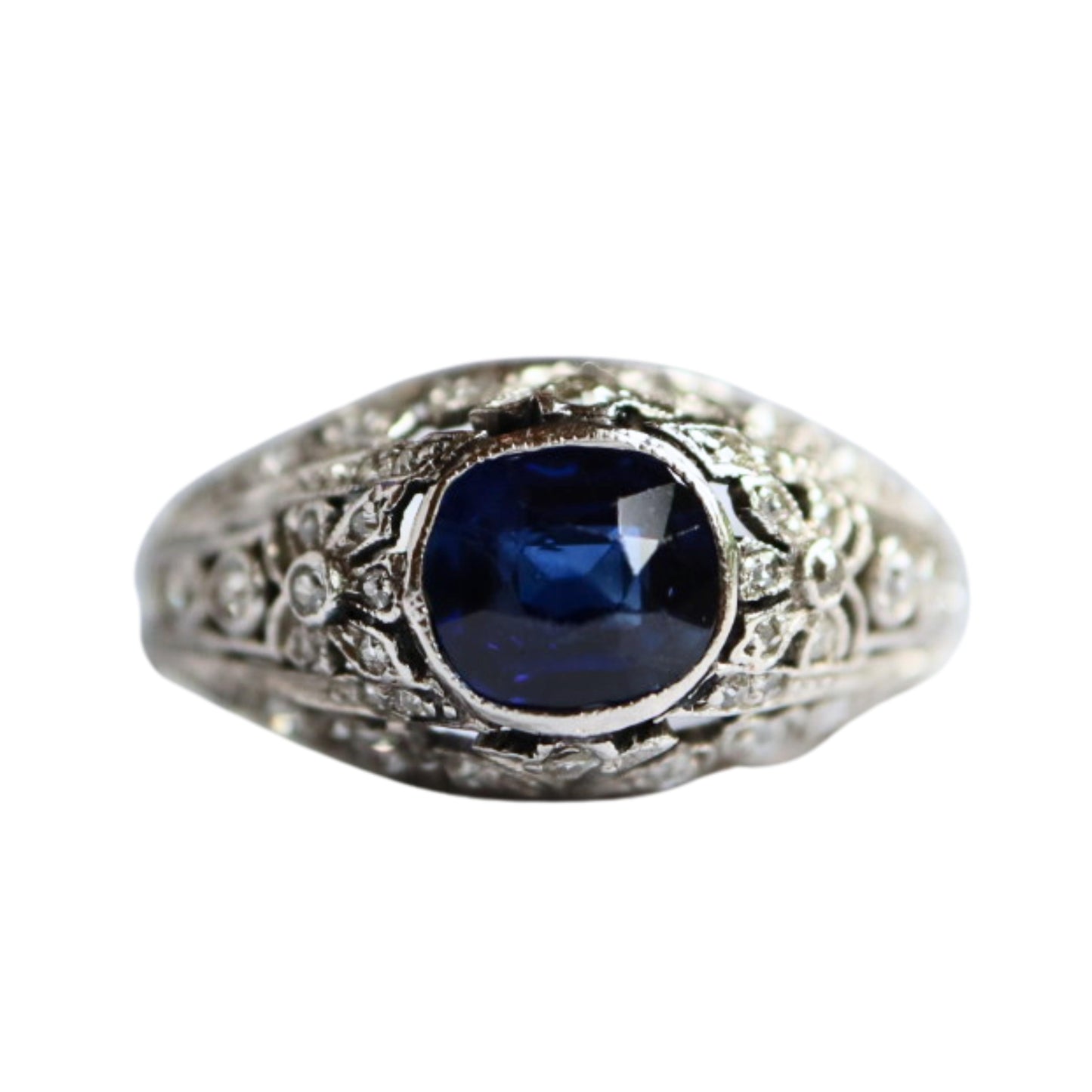 Edwardian Sapphire Platinum Ring