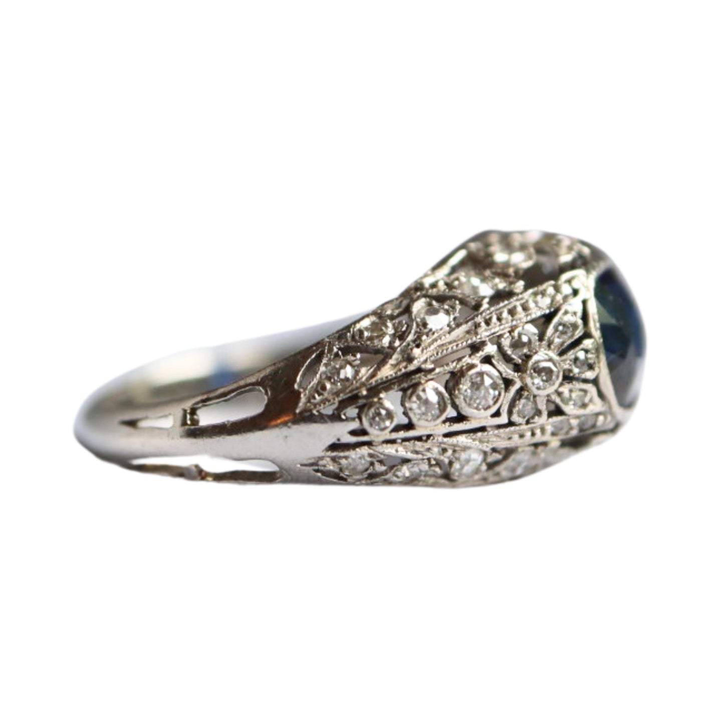 Edwardian Sapphire Platinum Ring