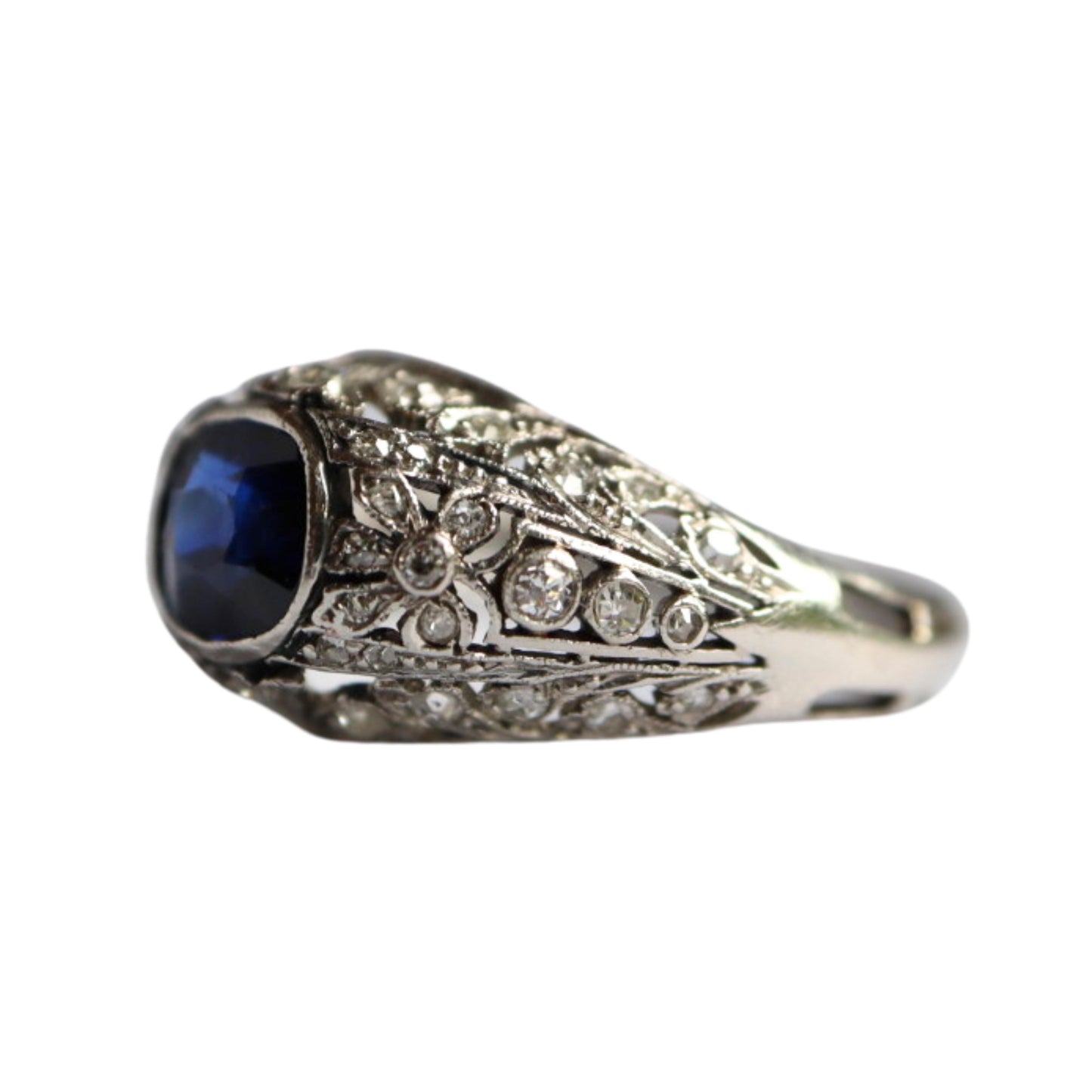 Edwardian Sapphire Platinum Ring