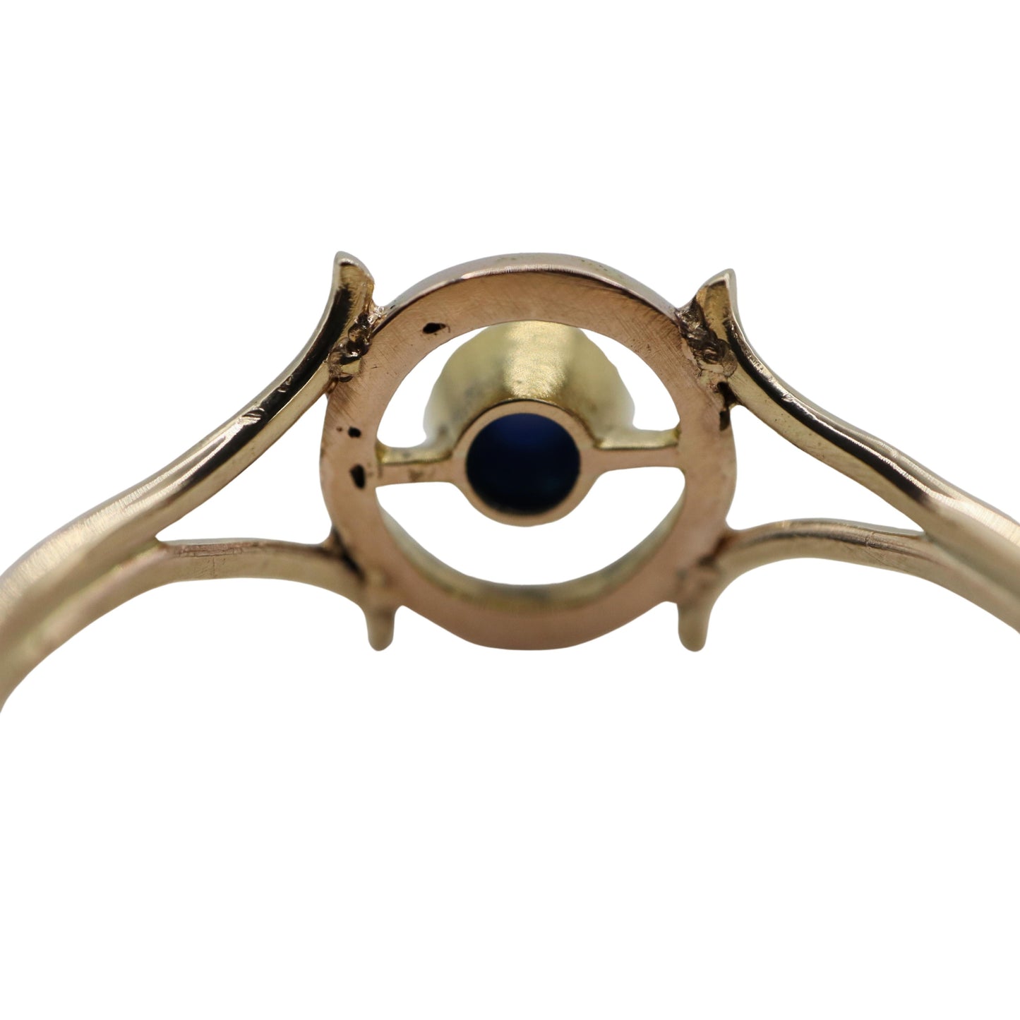 Vintage Sapphire 14k Yellow Gold Evil Eye Ring