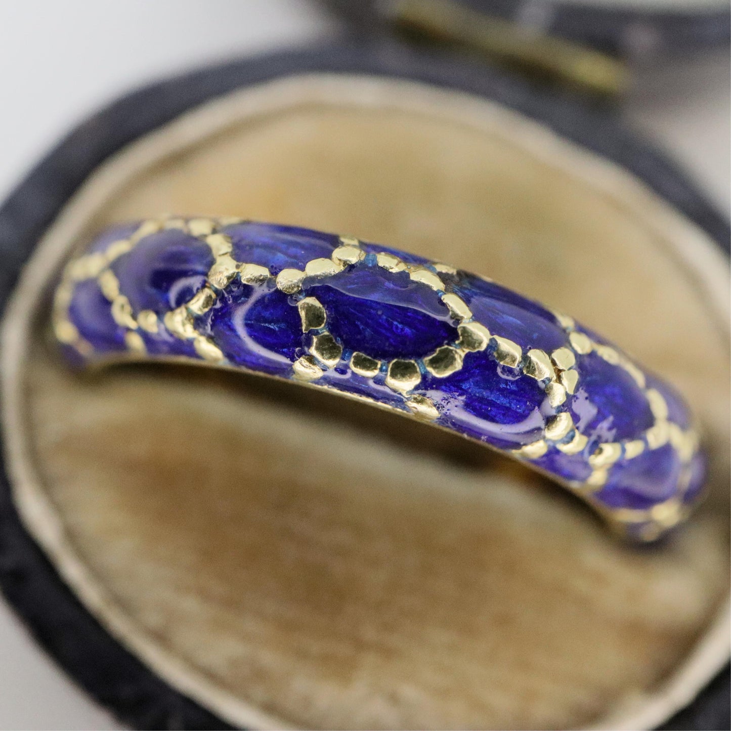 Vintage Tiffany & Co. Enamel 18k Yellow Gold Band Ring