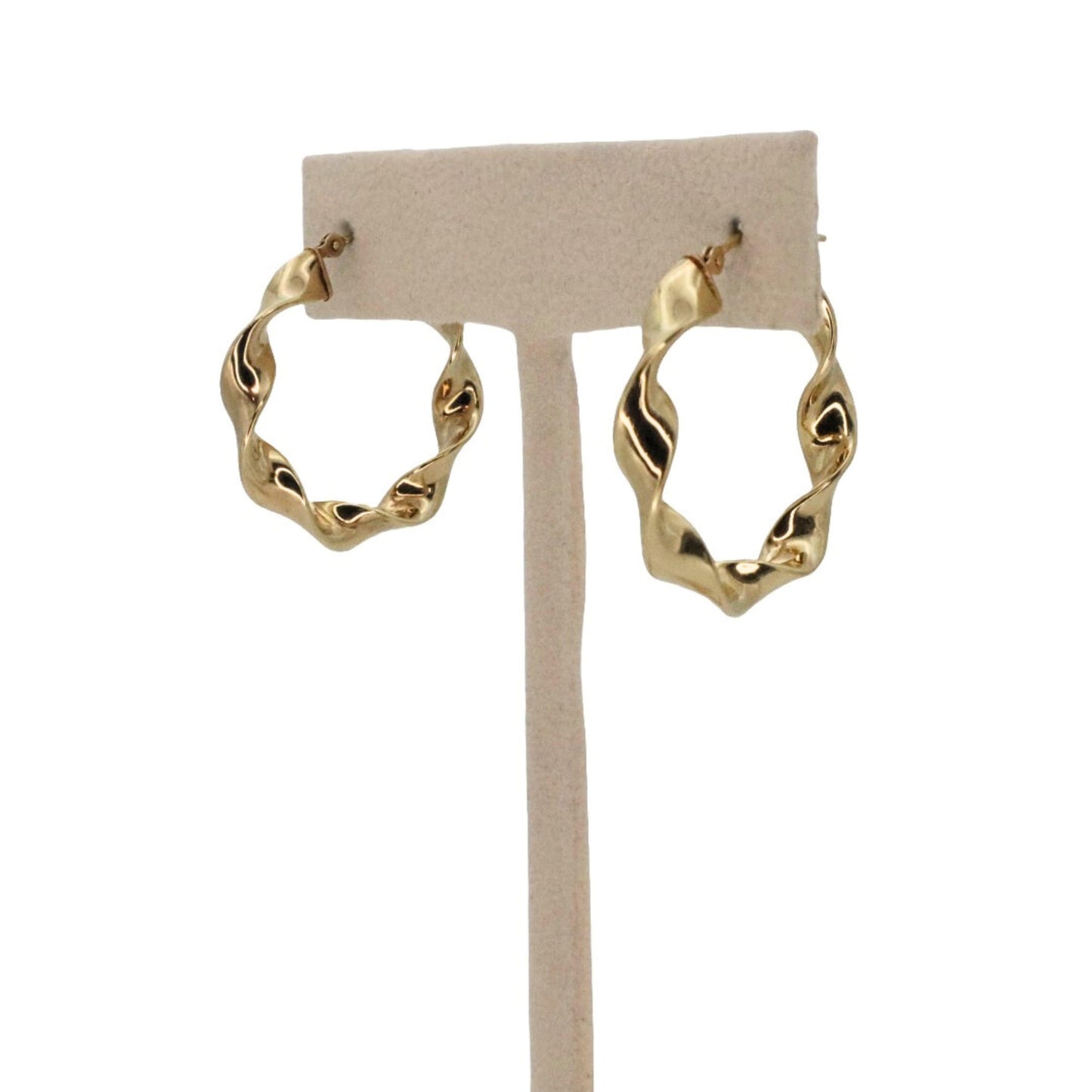 Vintage 14k Yellow Gold Twisted Hoop Earrings