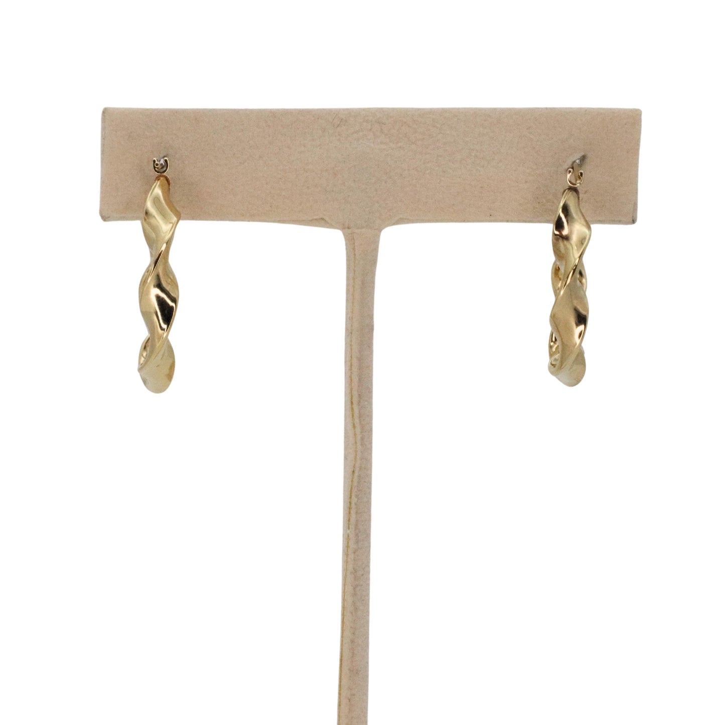 Vintage 14k Yellow Gold Twisted Hoop Earrings
