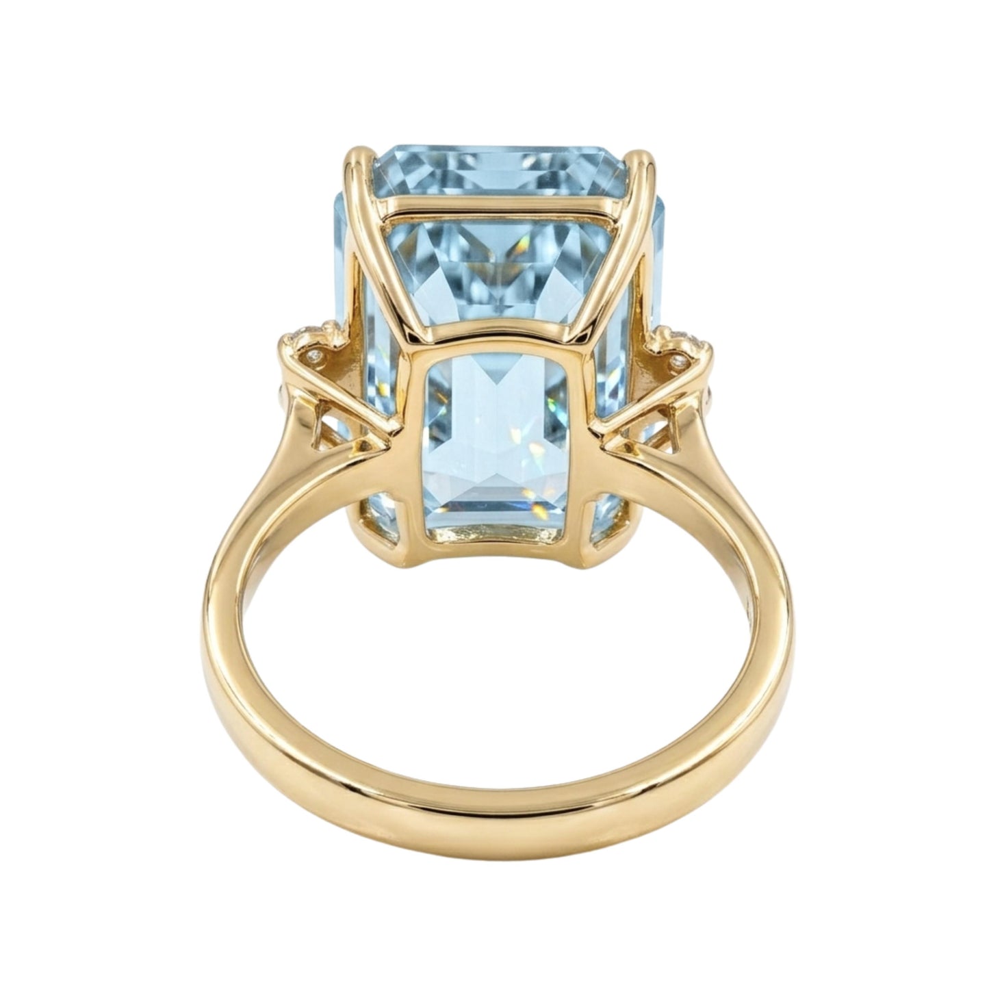 Vintage Topaz Diamond 14k Yellow Gold Cocktail Ring