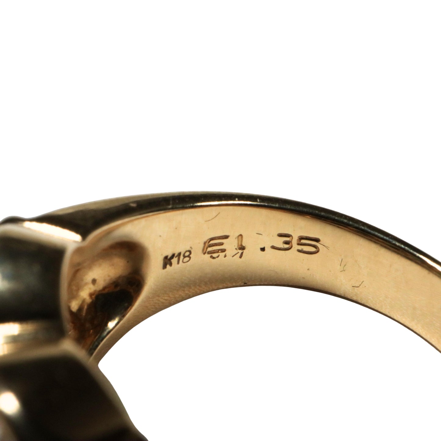 Vintage Emerald Diamond 18k Yellow Gold Ring