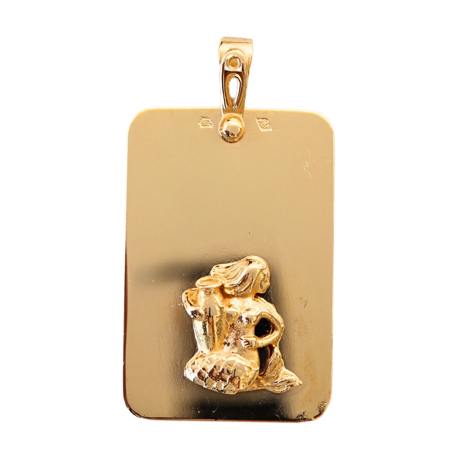 Vintage French 18k Yellow Gold Aquarius Pendant