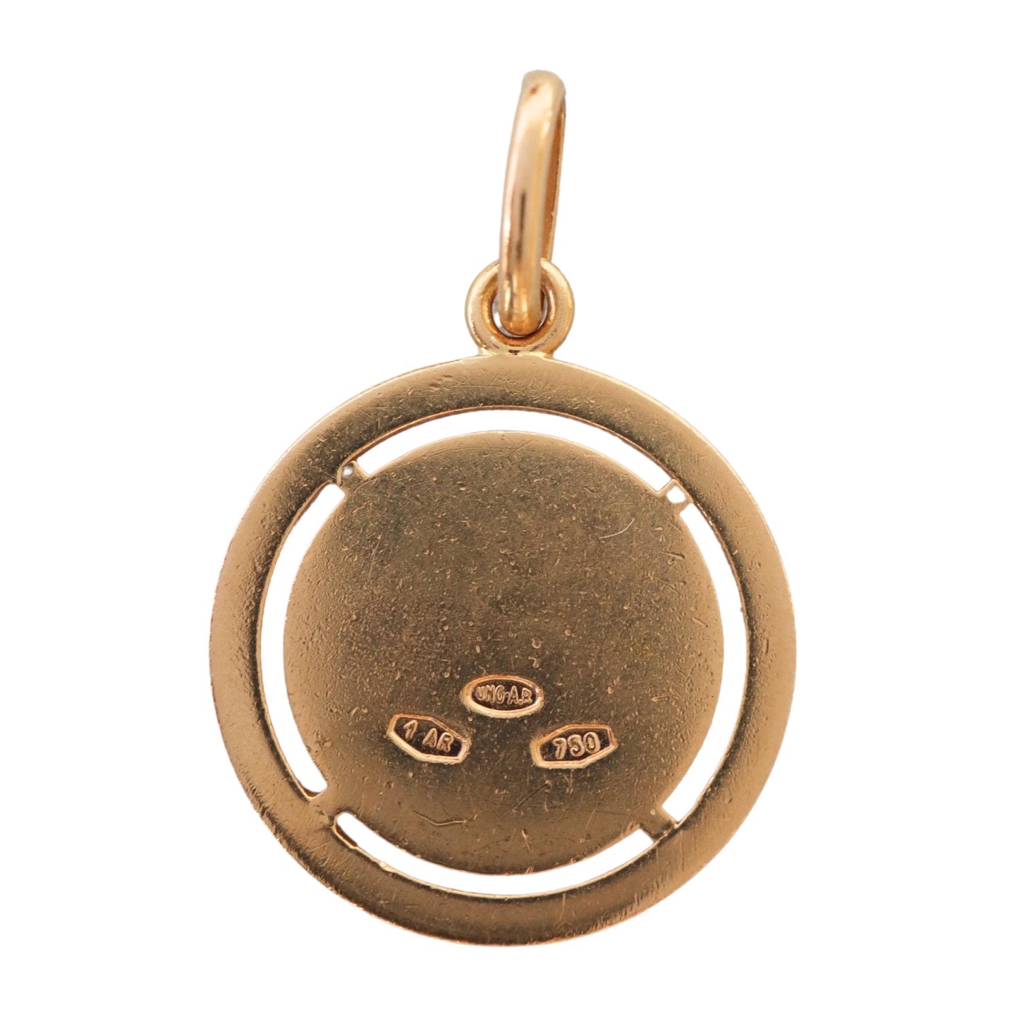 Mid Century Italian 18k Yellow Gold Pisces Pendant