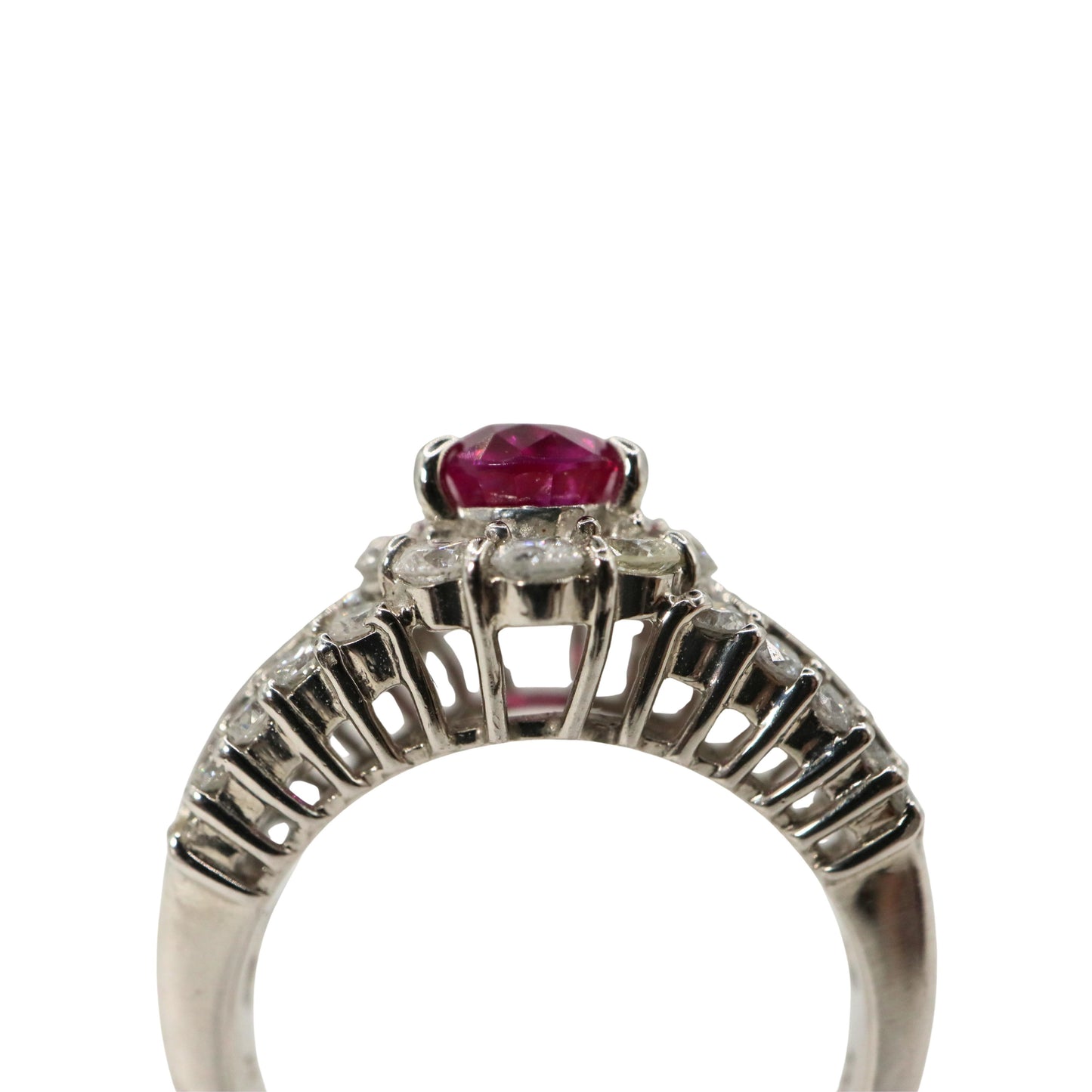 Vintage Ruby Diamond Platinum Ring