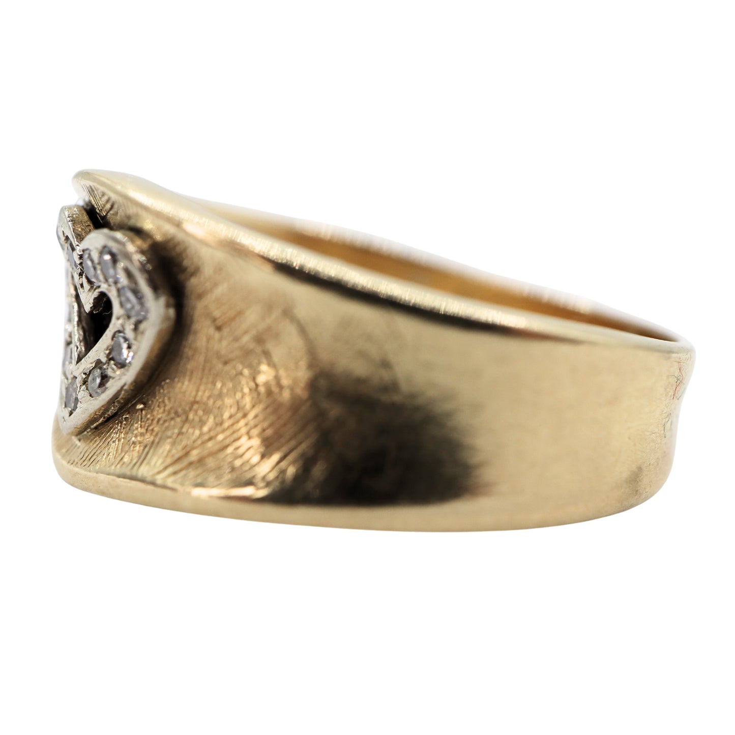 Vintage Diamond 14k Gold Heart Band Ring