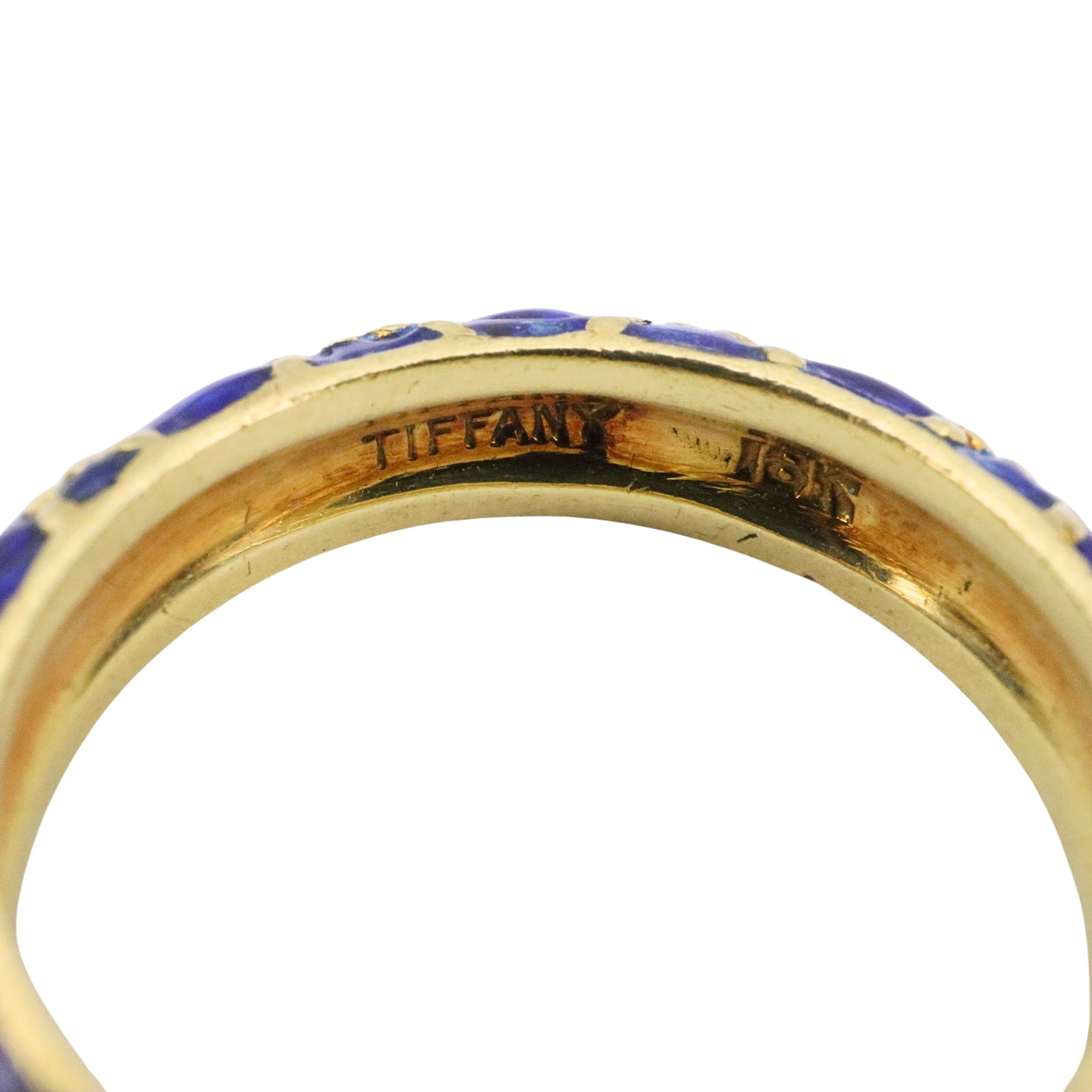 Vintage Tiffany & Co. Enamel 18k Yellow Gold Band Ring