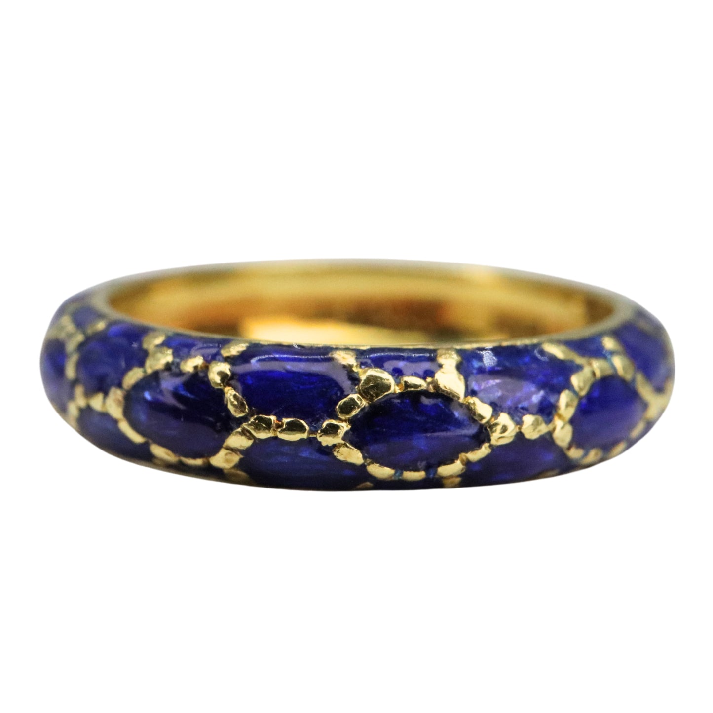 Vintage Tiffany & Co. Enamel 18k Yellow Gold Band Ring