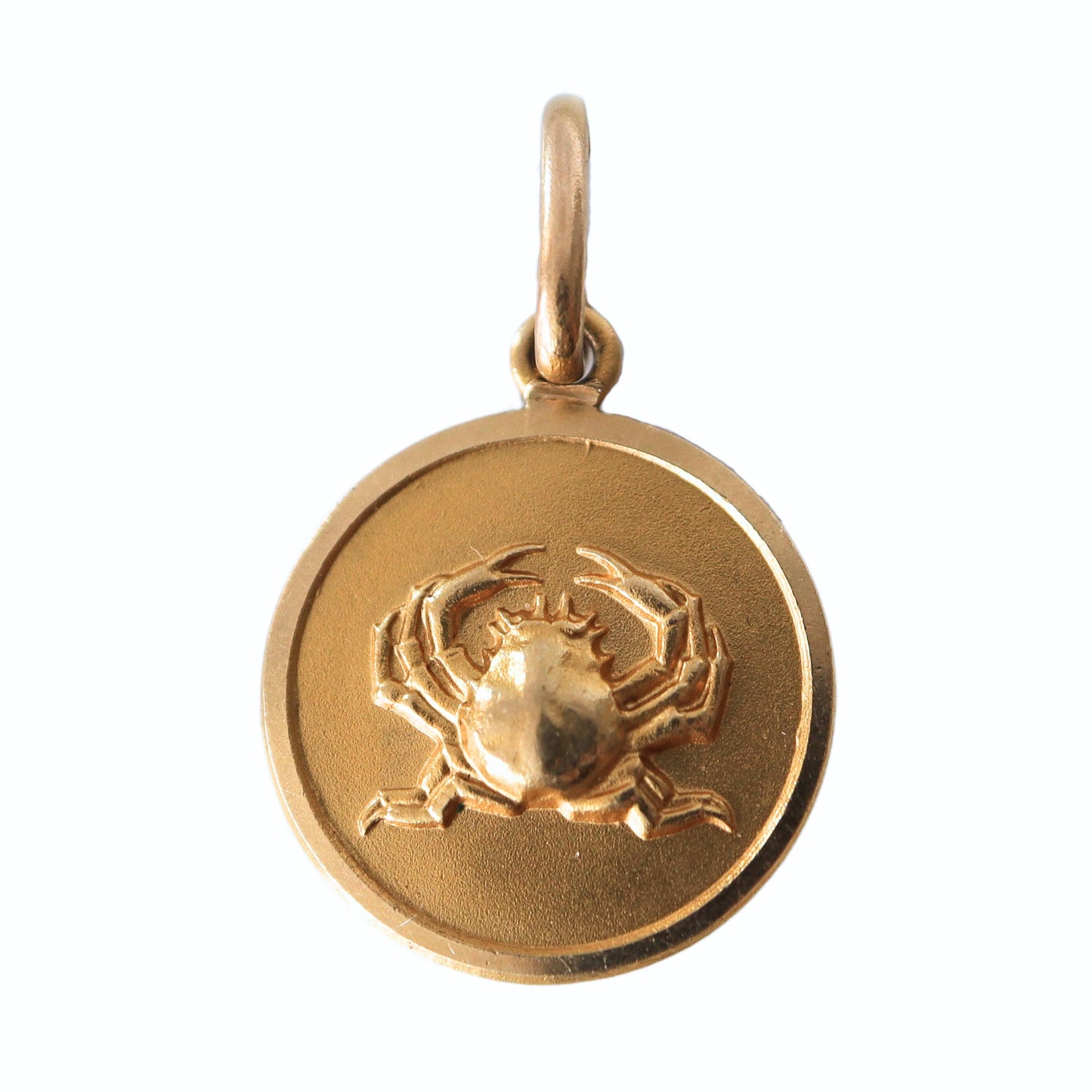 Mid-Century Italian 18k Yellow Cancer Zodiac Pendant