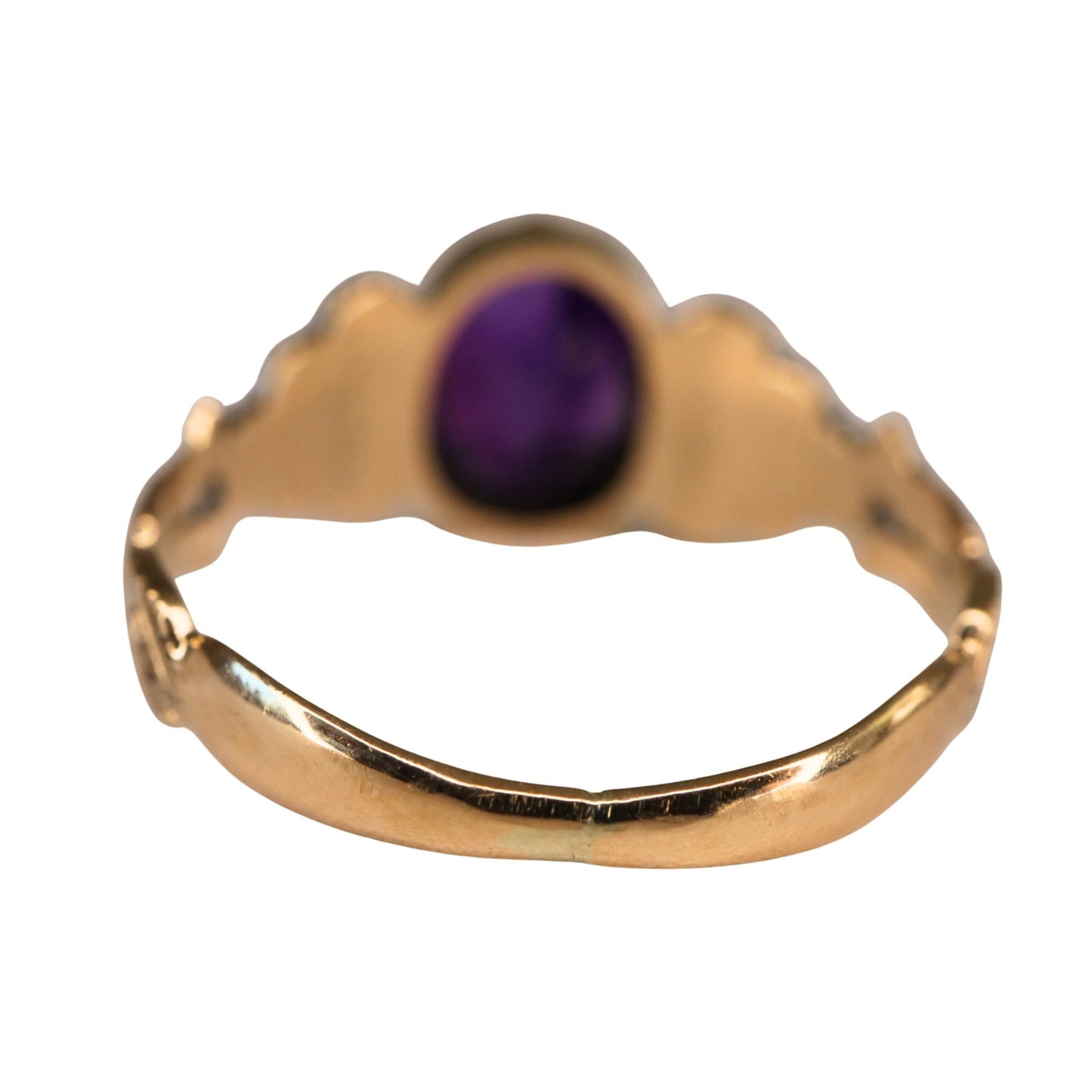 Victorian Amethyst Seed Pearl 14k Antique Gold Ring