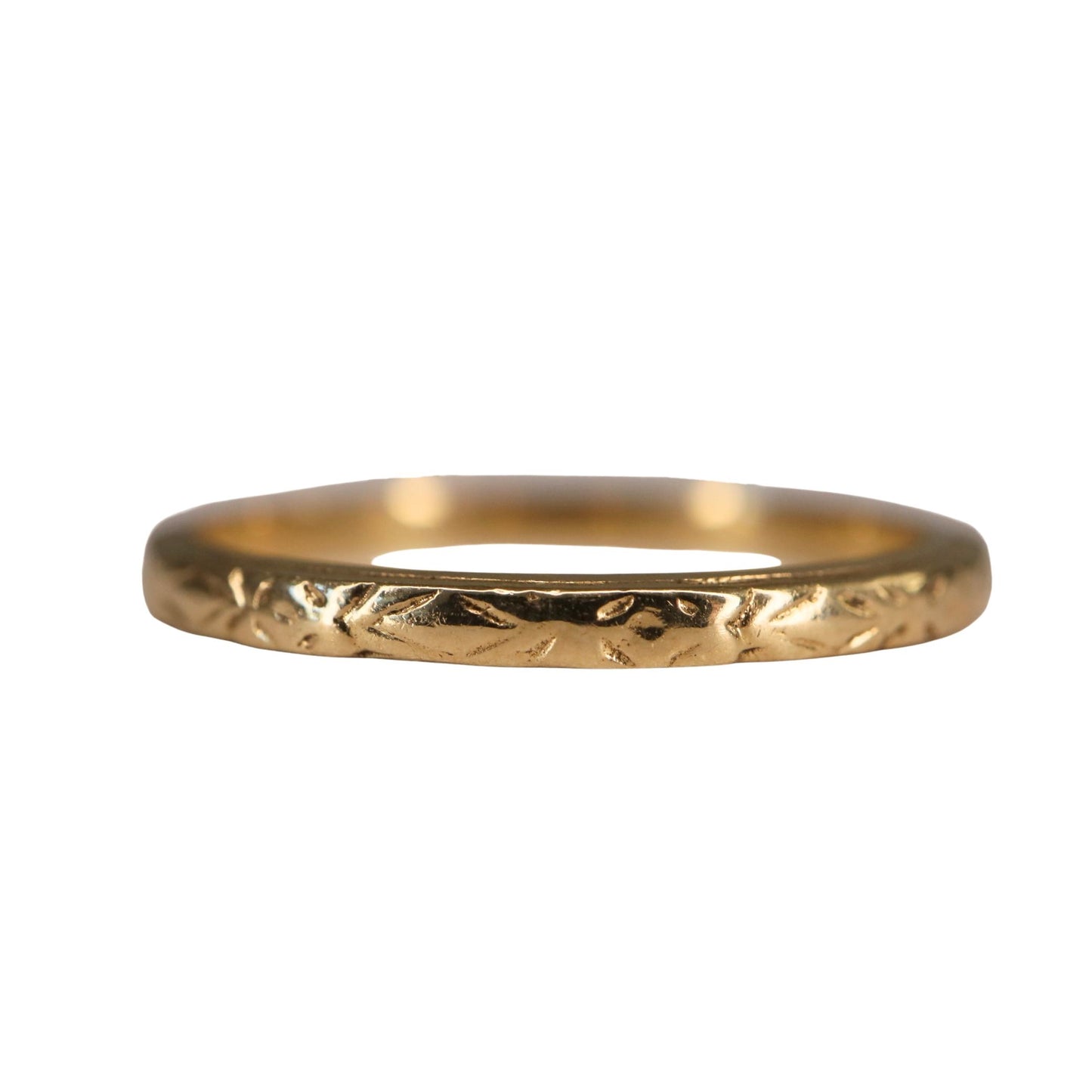 Art Deco 14k Yellow Gold Engraved Band Ring