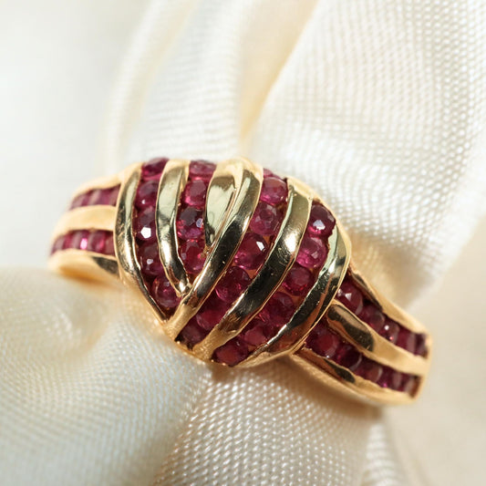 Vintage Ruby 14k Yellow Gold Knot Ring