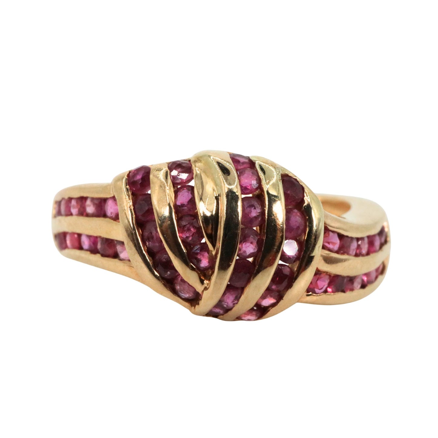 Vintage Ruby 14k Yellow Gold Knot Ring