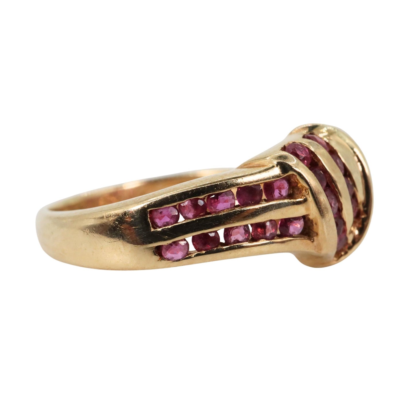 Vintage Ruby 14k Yellow Gold Knot Ring