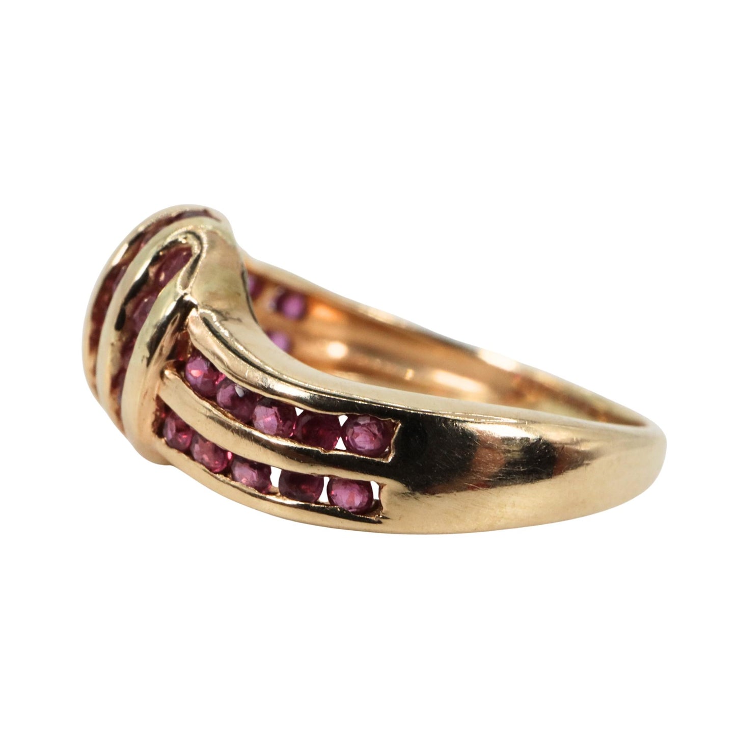 Vintage Ruby 14k Yellow Gold Knot Ring