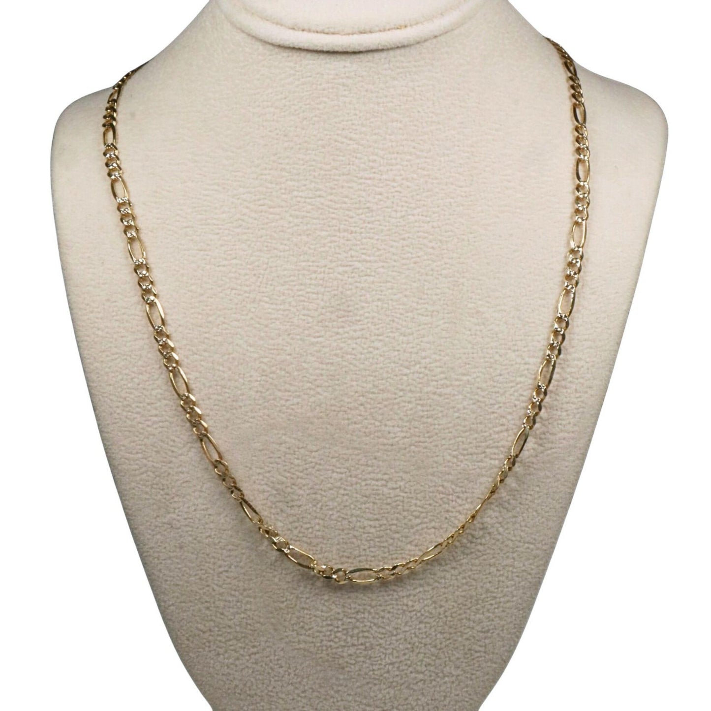 Vintage Italian 14k Yellow Gold Figaro Chain Necklace