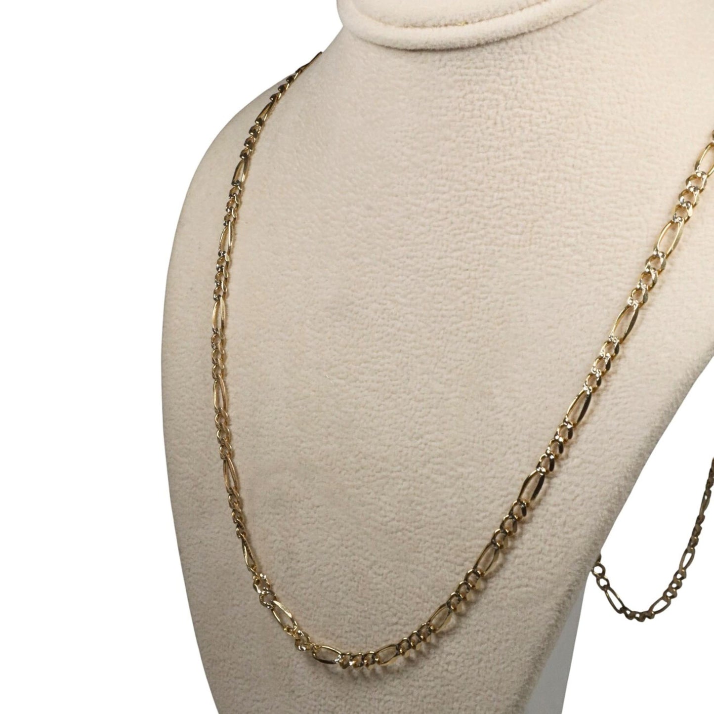 Vintage Italian 14k Yellow Gold Figaro Chain Necklace