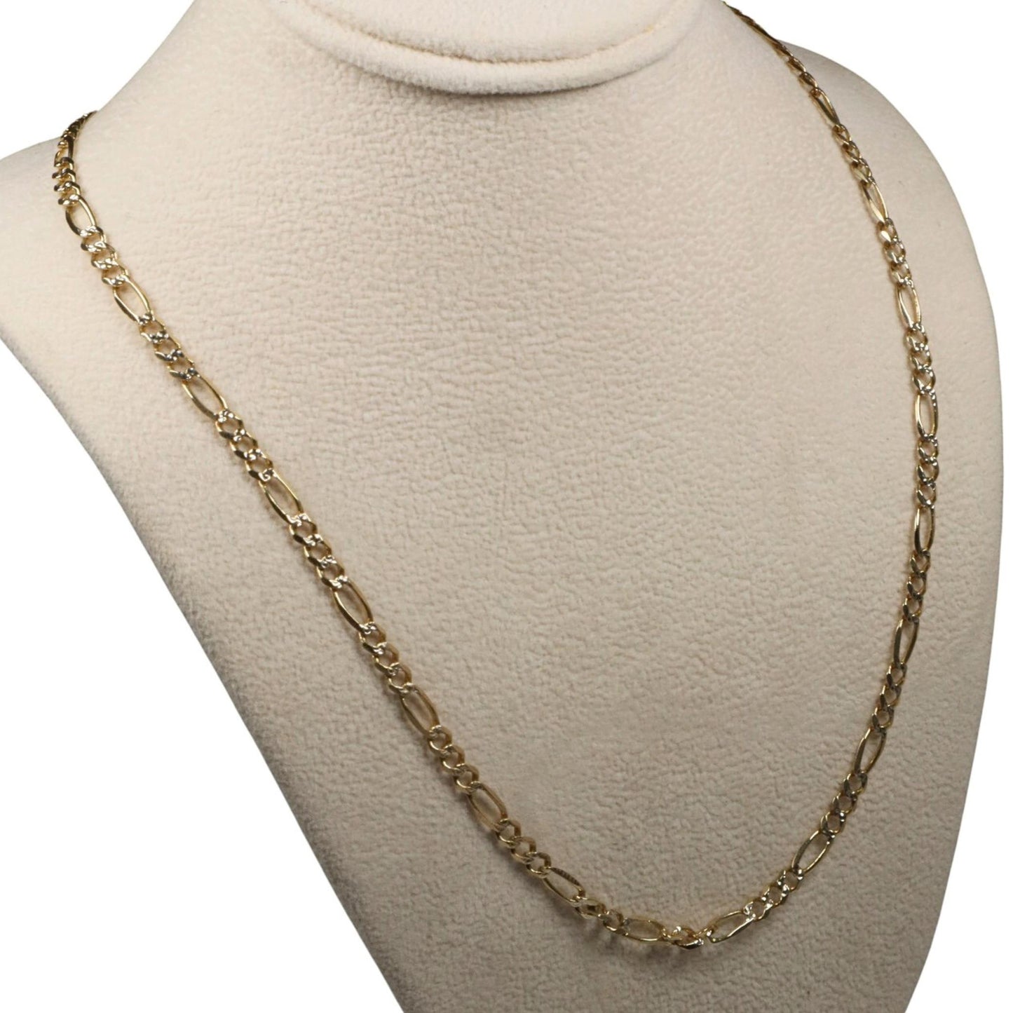 Vintage Italian 14k Yellow Gold Figaro Chain Necklace
