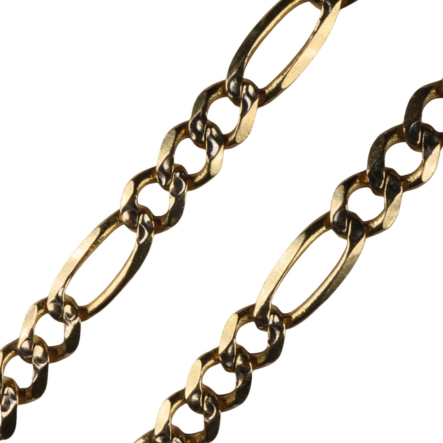 Vintage Italian 14k Yellow Gold Figaro Chain Necklace