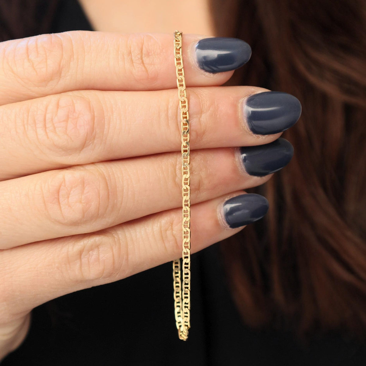 Vintage Italian 14k Yellow Gold Flat Mariner Bracelet