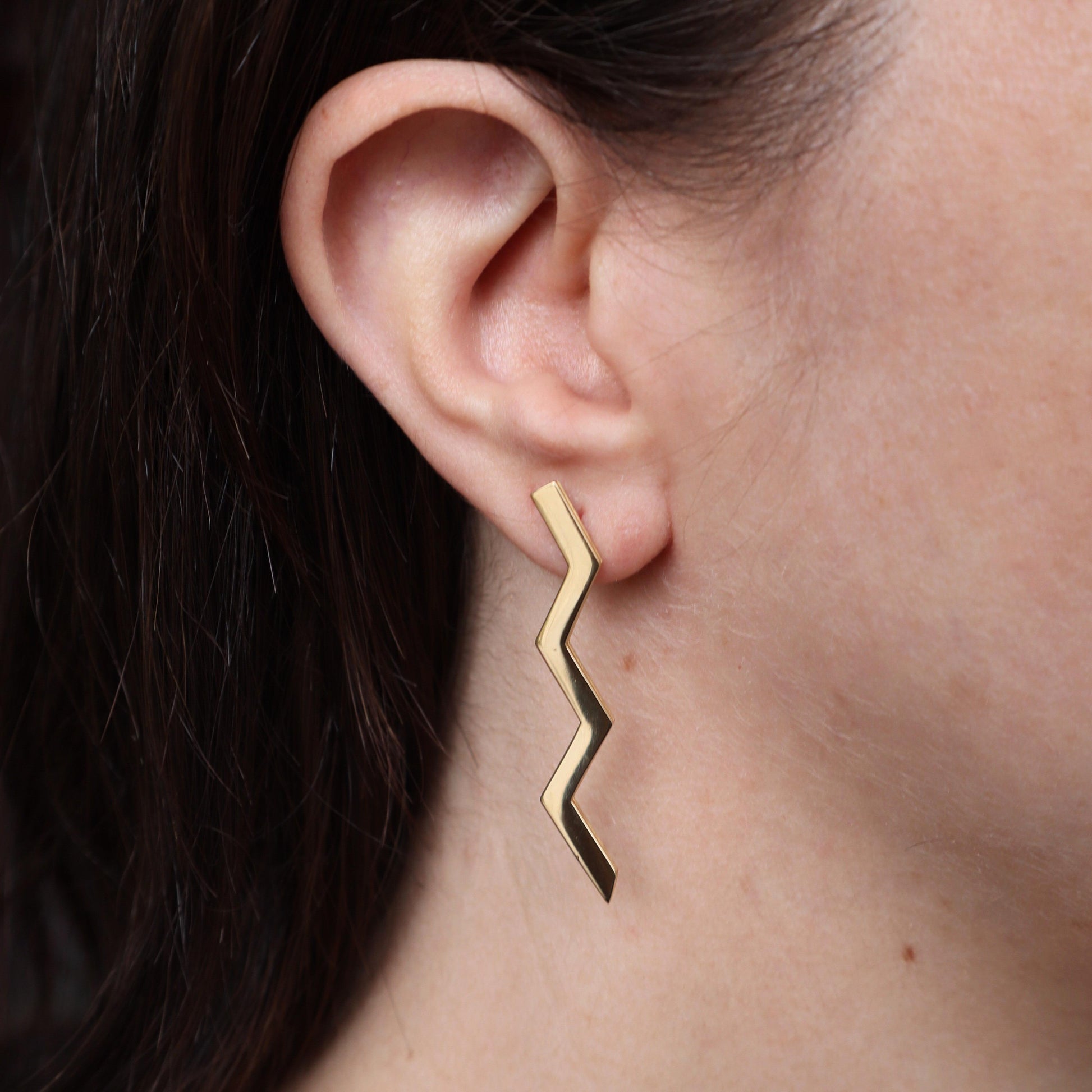 Vintage Tiffany & Co. Paloma Picasso 18k Yellow Gold Zig Zag Earrings