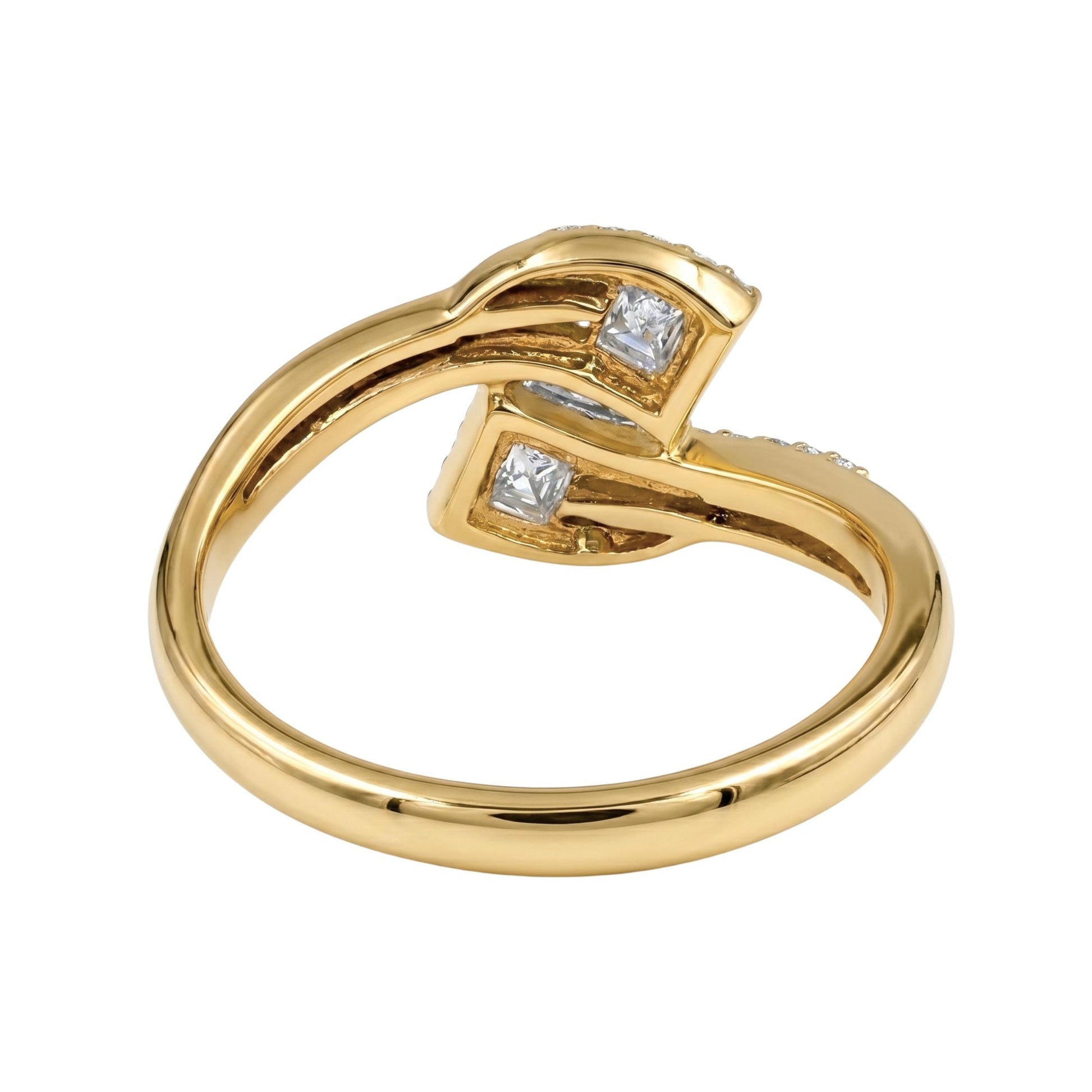 Vintage Diamond 14k Yellow Gold Bypass Ring