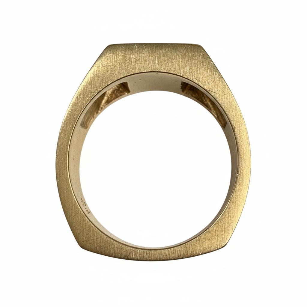 Vintage Diamond 14k Yellow Gold Signet Ring