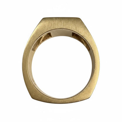 Vintage Diamond 14k Yellow Gold Signet Ring