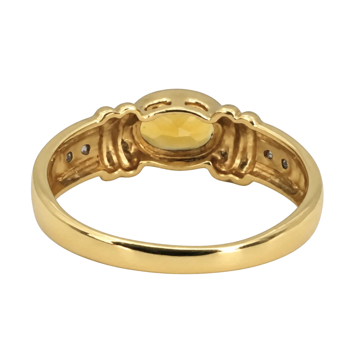 Contemporary Citrine Diamond 18k Yellow Gold Ring