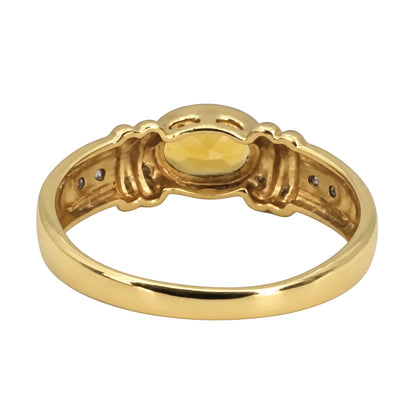 Contemporary Citrine Diamond 18k Yellow Gold Ring